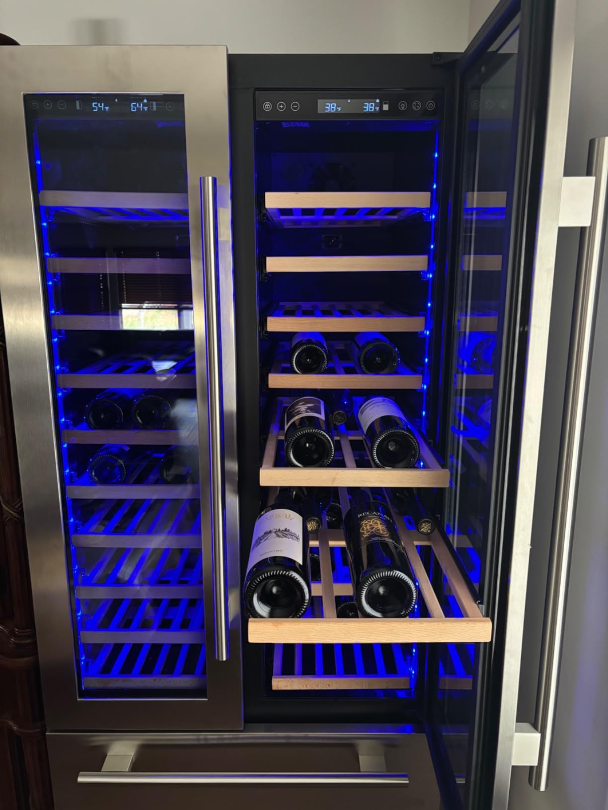 BODEGA 24 Inch Wine and Beverage Refrigerator Cooler,Dual Zone Wine Fridge with Memory Temperature Control 77 Bottles and 180 Cans,Built-In or Freestanding 2-in-1 Wine Cooler for Home Bar Kitchen customer photo 2