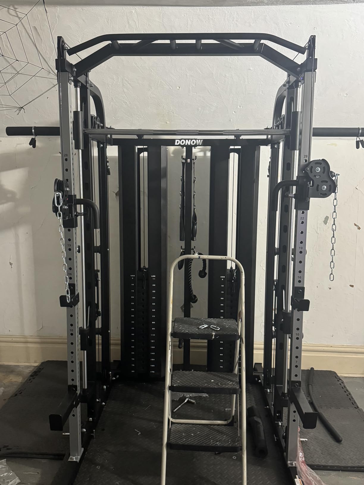 DONOW Smith Machine with Weight Stacks Home Gym System Cable Crossover | Multi Function, All in One, Heavy Duty, Lat Pulldown Bench, Hip Thrust Attachment, Smooth Smith Bar and Cable System customer photo 1