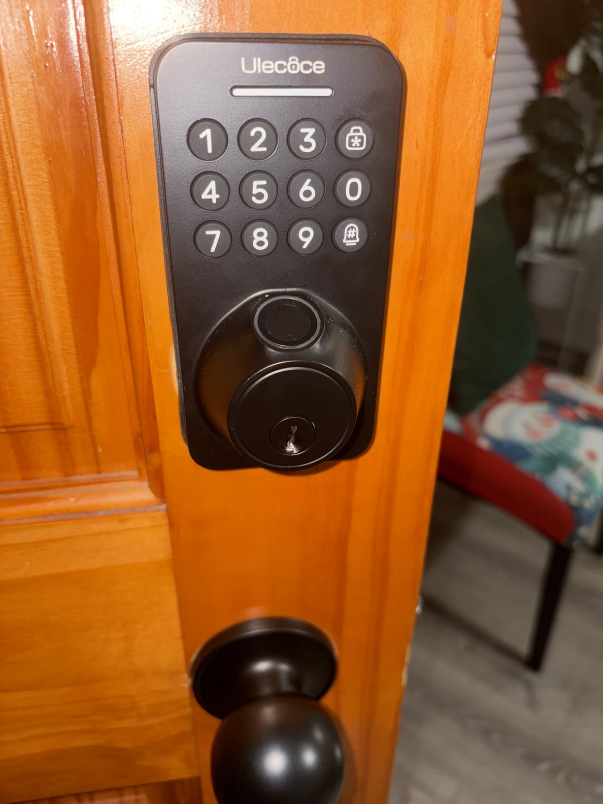 TEEHO TE012W WiFi Smart Lock, Fingerprint Door Lock with Built-in Wi-Fi, Keyless Entry Keypad Smart Deadbolt, App Remote Control, Alexa Compatible, IP55 Waterproof for Front Door - Satin Nickel customer photo 1