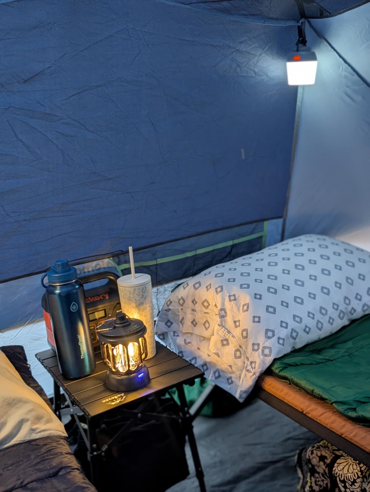 Folding Camping Side Table, Adjustable Height 14.2 & 18.9 in - Includes Storage Bag; Lightweight Aluminum Frame; Portable Foldable Design; For Picnic, BBQ, Beach, Tailgating customer photo 1