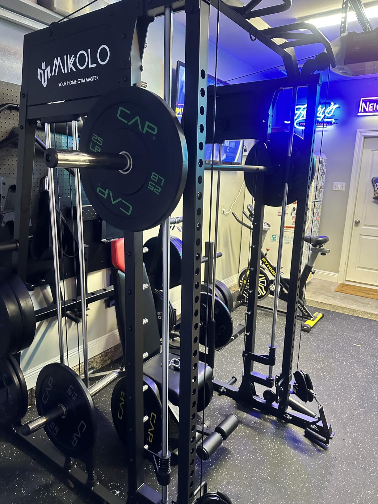 Mikolo M4 2.0 Smith Machine, 2200lbs Squat Rack with LAT-Pull Down System & Cable Crossover Machine, Training Equipment with Leg Hold-Down Attachment customer photo 1