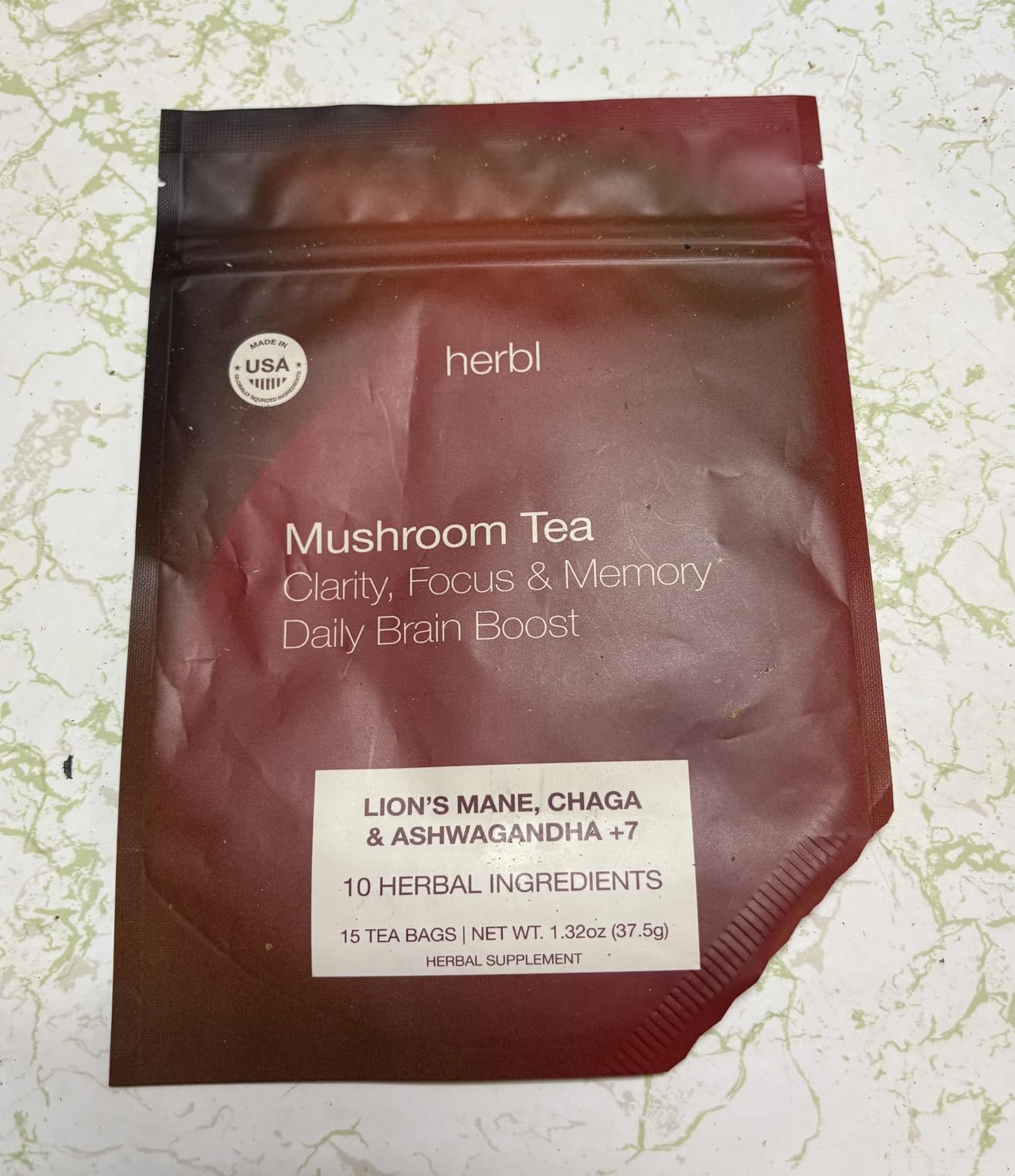 Organic Mushroom Tea with Ashwagandha, Lion's Mane & Chaga for Focus, Memory & Mental Clarity - Brain Boost Tea with Ginkgo Biloba, Gotu Kola & Reishi for Cognitive Support & Mental Sharpness customer photo 1