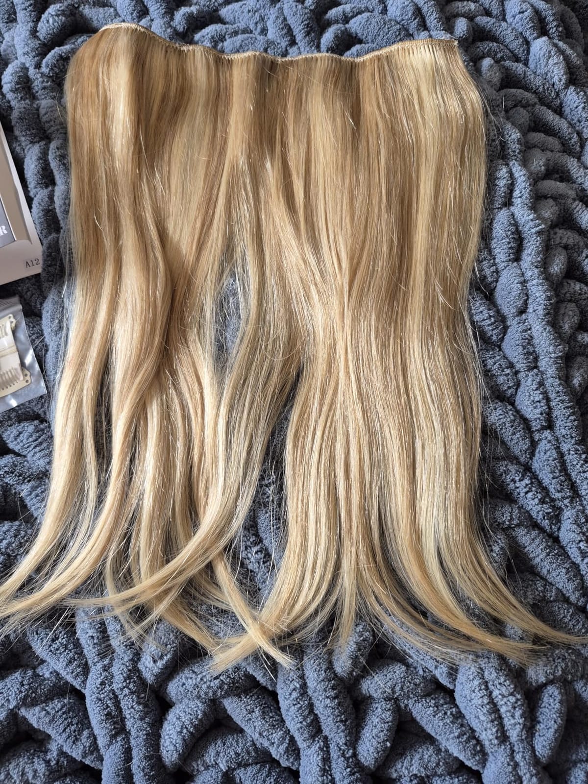 Hairro Wire Hair Extensions Human Hair, Fish Line Invisible Adjustable & Clips in Extensions Straight, 100% Real Hairpieces Seamless Blend for Women, 16 Inch 80g Golden Brown Mix Bleach Blonde customer photo 1