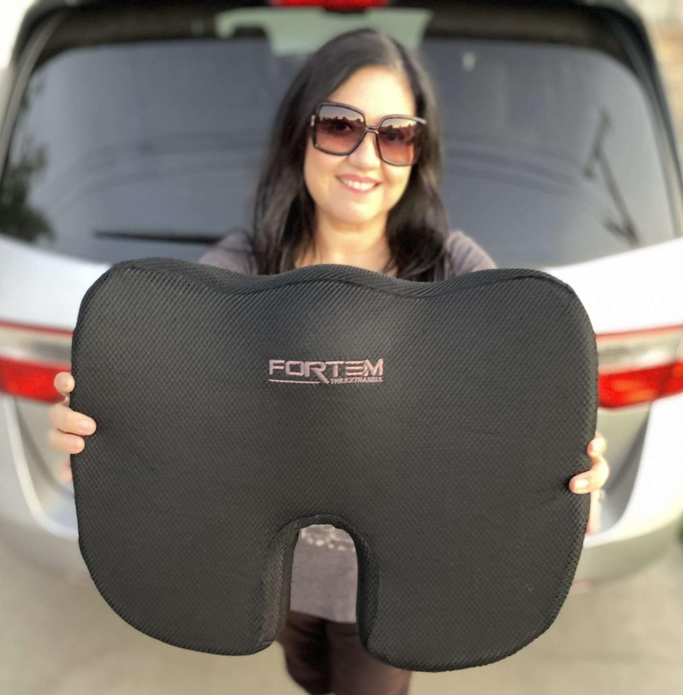 FORTEM Seat Cushion, Office Chair Cushion, Memory Foam Car Seat Cushions, Sciatica Coccyx Tailbone Pain Relief, Chair Cushions for Back Support, Sitting Pad for Gaming, Washable Cover, Non Slip customer photo 1