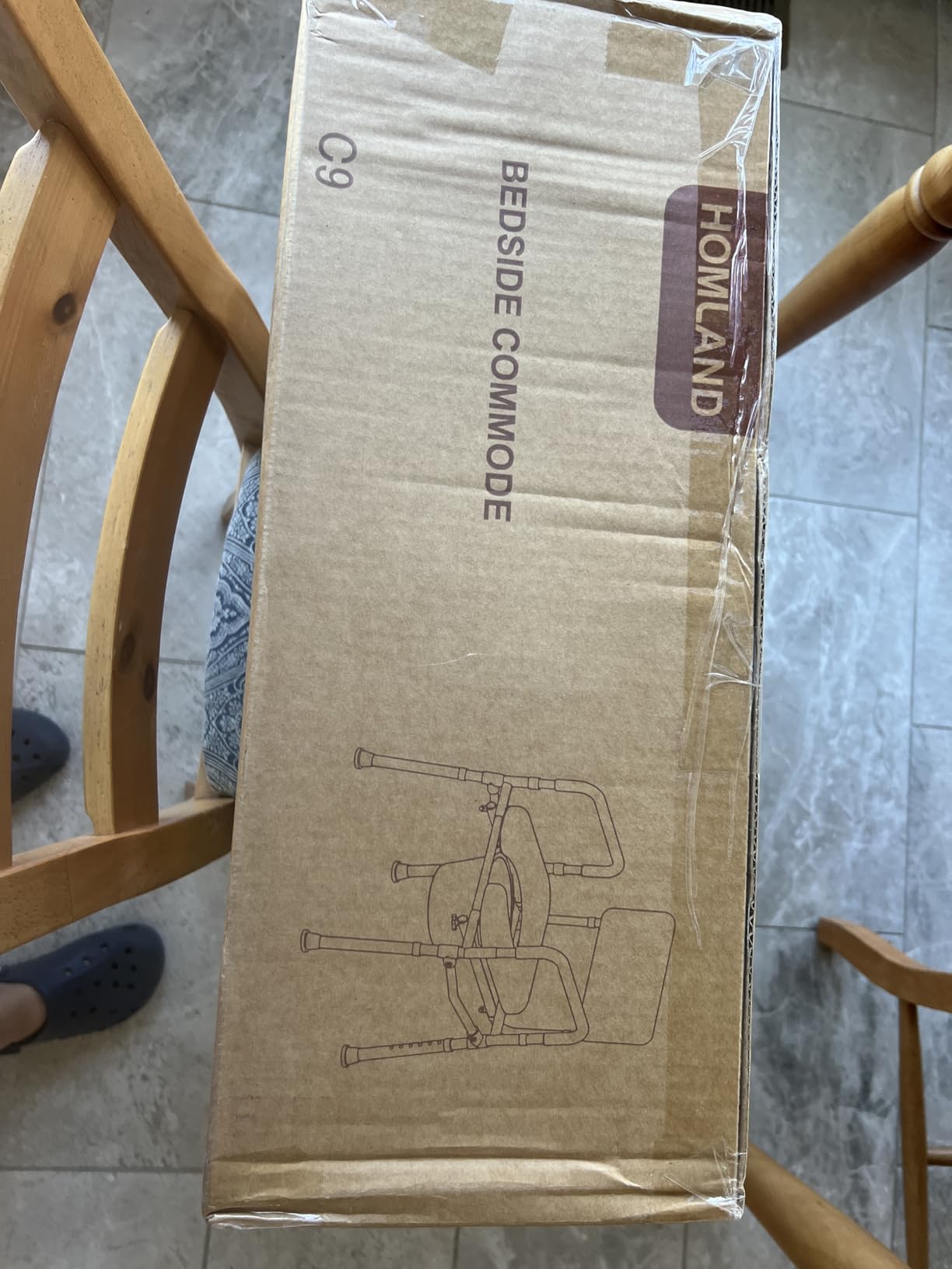 HOMLAND Bedside Commode Toilet, Padded Seat & Backrest, Enhanced Crossbar customer photo 1