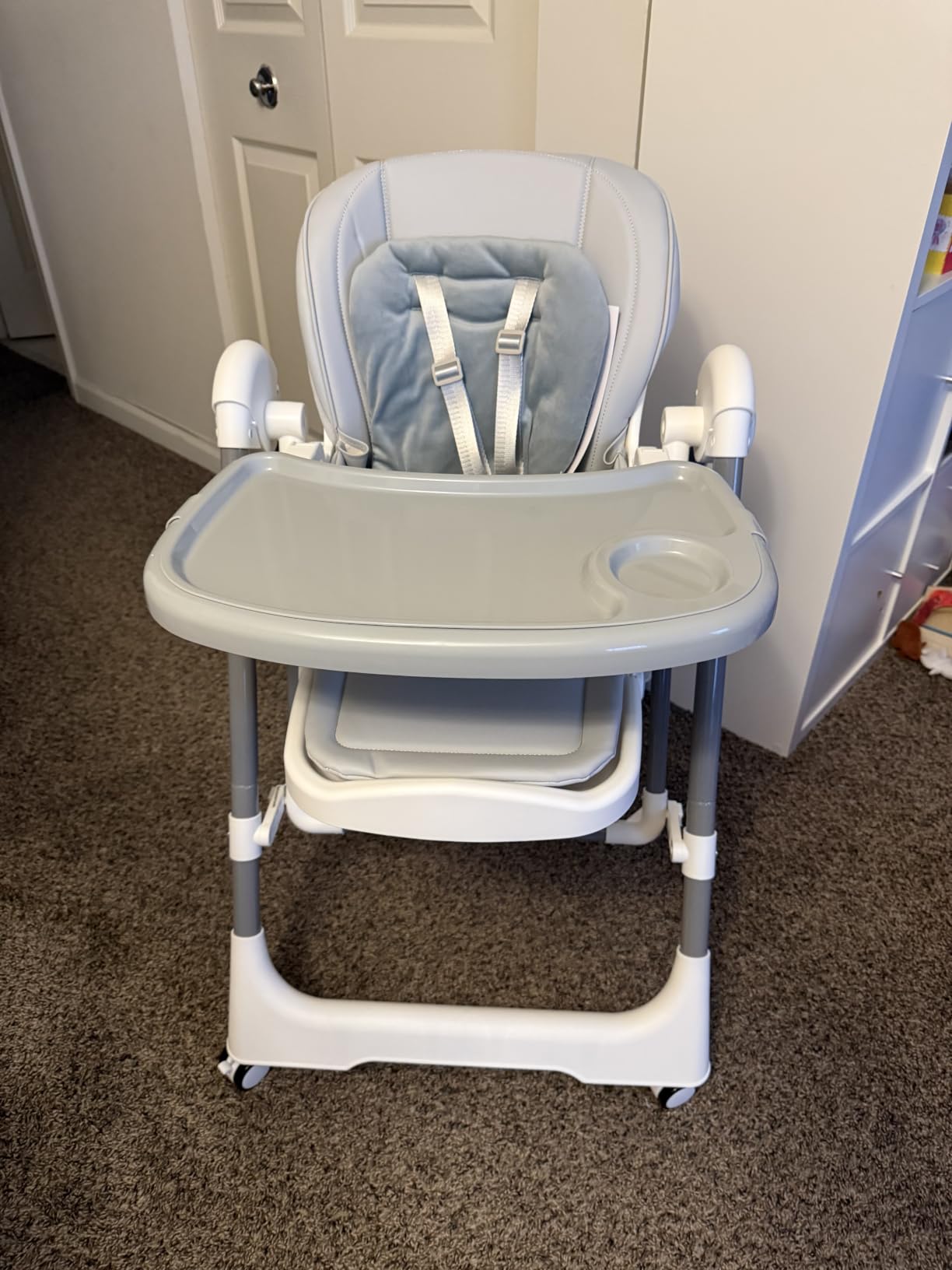High Chairs for Babies and Toddlers Convert to Baby Rocker Foldable High Chair Adjustable Convertible with Reclining Seat & Leg Rest, 3-in-1 with Tool-Free Assembly (Grey) customer photo 2