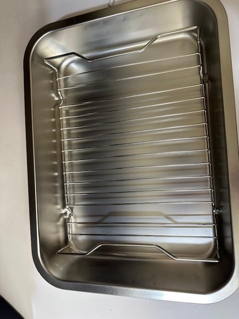 Tifanso Heavy Duty Stainless Steel Roasting Pan with Rack & Handle for Oven | High Sided, Induction Compatible, Rack for Even Heating & Draining, For Turkey Chicken Vegetables & Lasagna, Easy to Clean customer photo 1