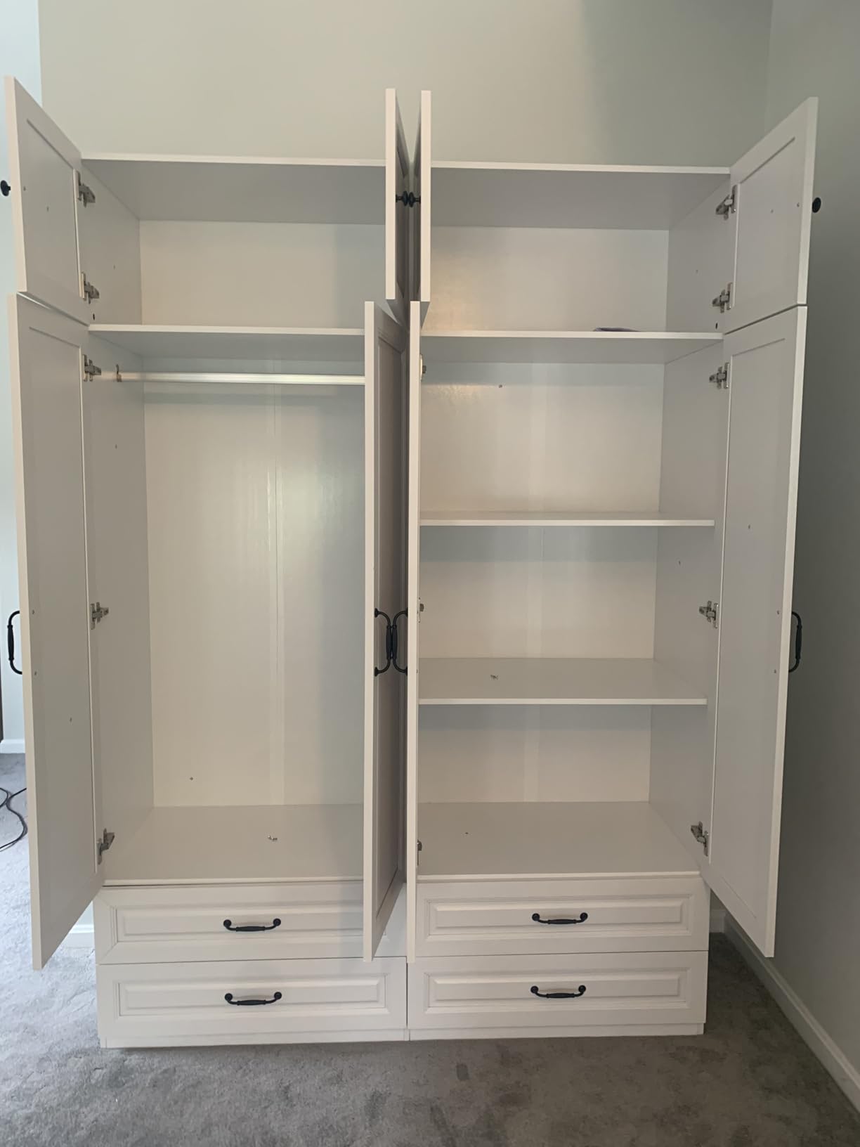 White Armoire Wardrobe Closet with 4 Drawers: 89