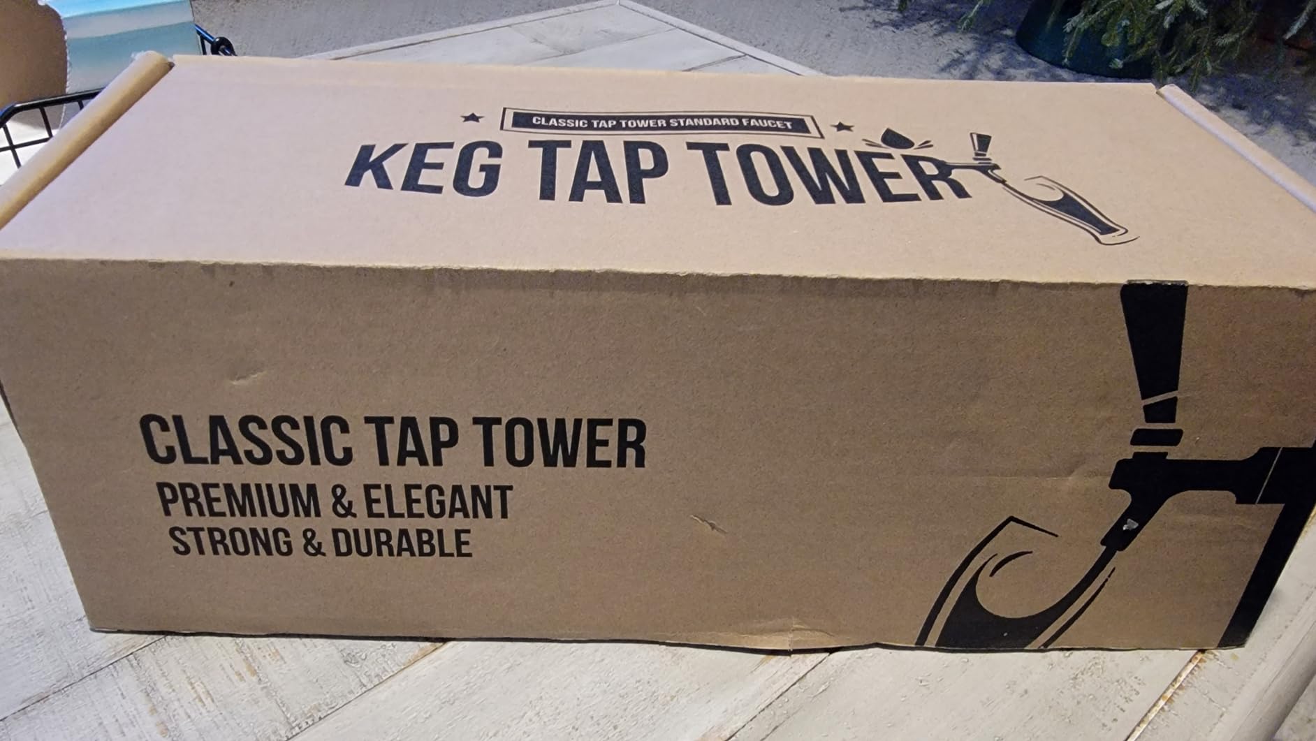 Kegerator Tower Triple Tap Beer Tower with Self-Closing Beer Faucet | Polished Stainless, Stainless Core Beer Taps, 3