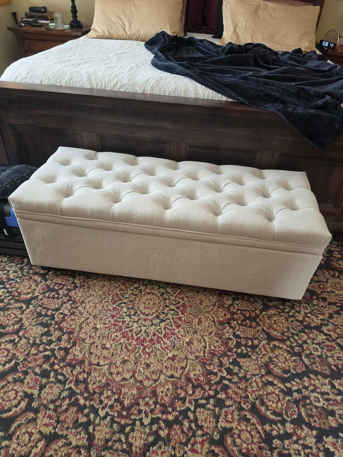 Mangodan 50 Inch Large Storage Ottoman, Tufted Ottoman with Storage | End of Bed Ottomans for Living Room, Bedroom, Modern Entryway Benchs customer photo 2