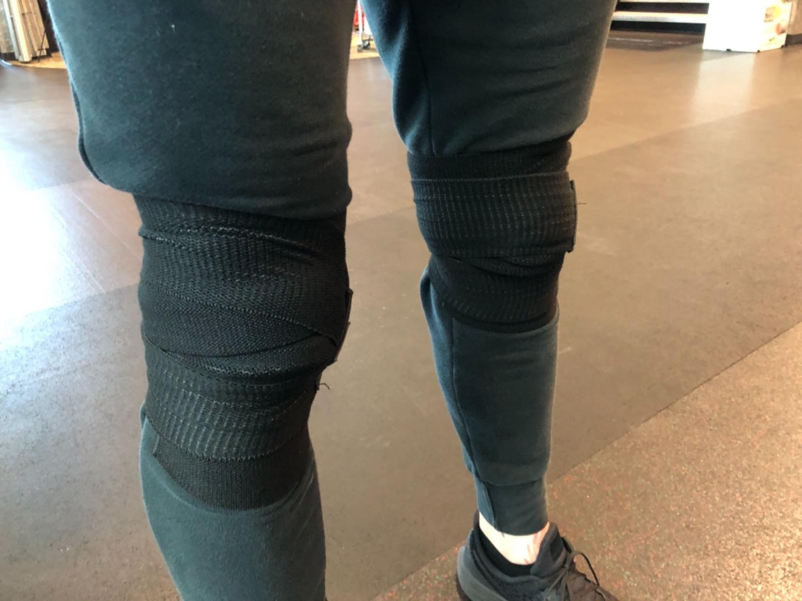 DMoose Fitness Knee Sleeves for Weightlifting (Pair) 78 inch Knee Wraps for Squats, Powerlifting & Joint Stability customer photo 1