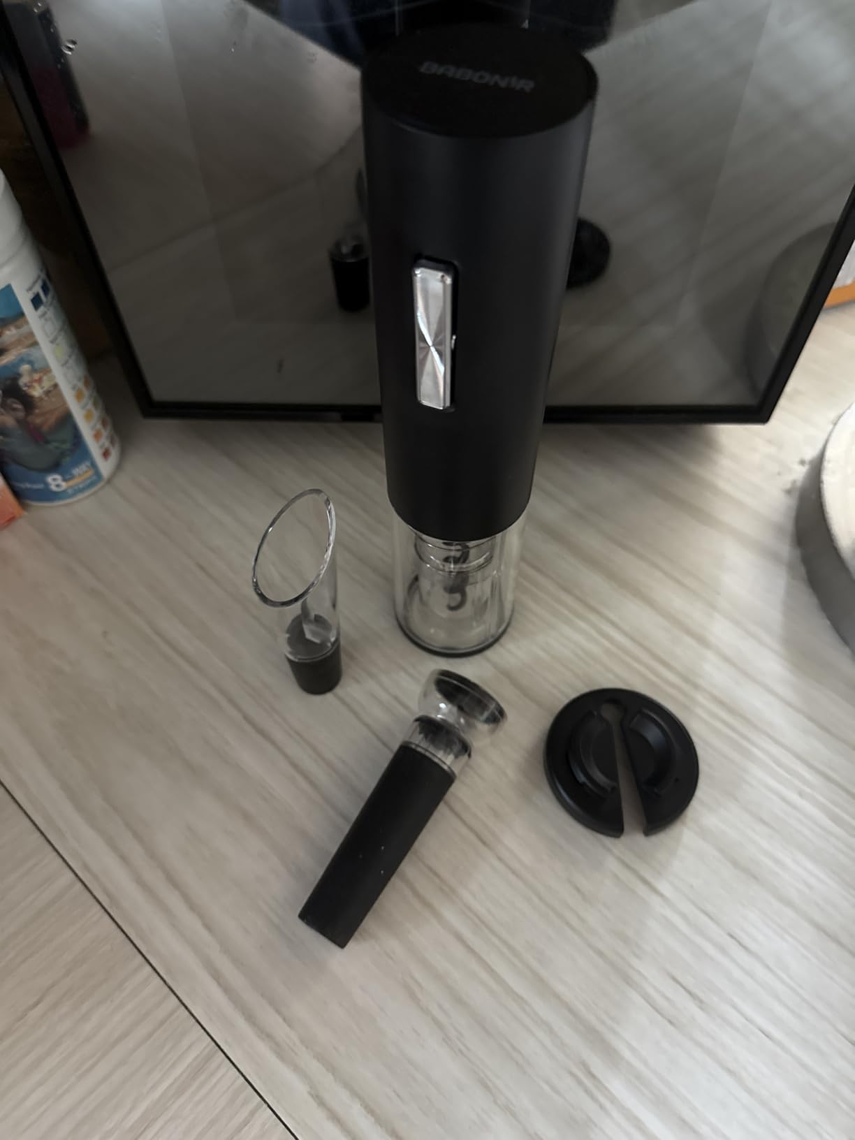 Electric Wine Opener Rechargeable, BABONIR 6-in-1 Wine Gift Set | Stainless Steel, Vacuum Stopper, Automatic Bottle Opener, Foil Cutter, Wine Aerator, Storage Base, Wine Gifts for Parents customer photo 1