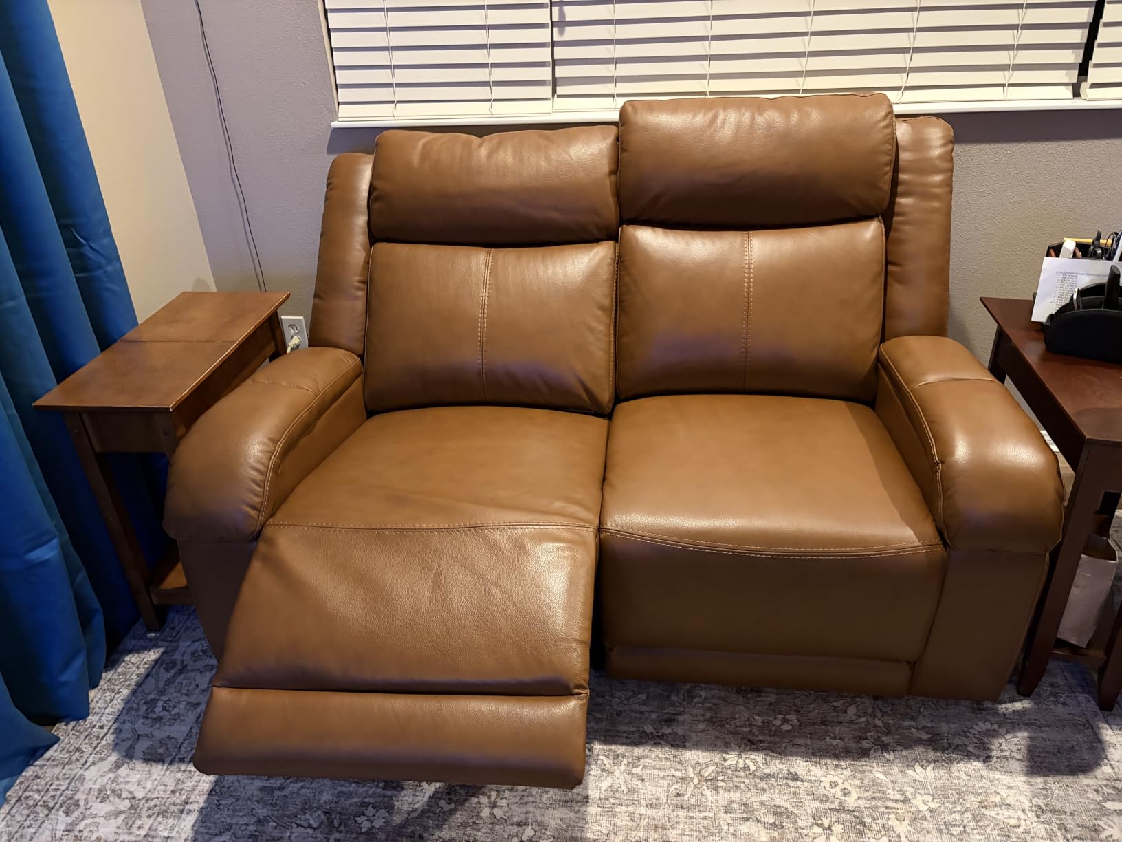 Watson & Whitely Genuine Leather Wall Hugger Power Recliner Loveseat, Grey | 2 Seater Reclining Sofa, Adjustable Power Headrests, USB & Type-C Charging Ports, Dual Recliners, Living Room & RV customer photo 1
