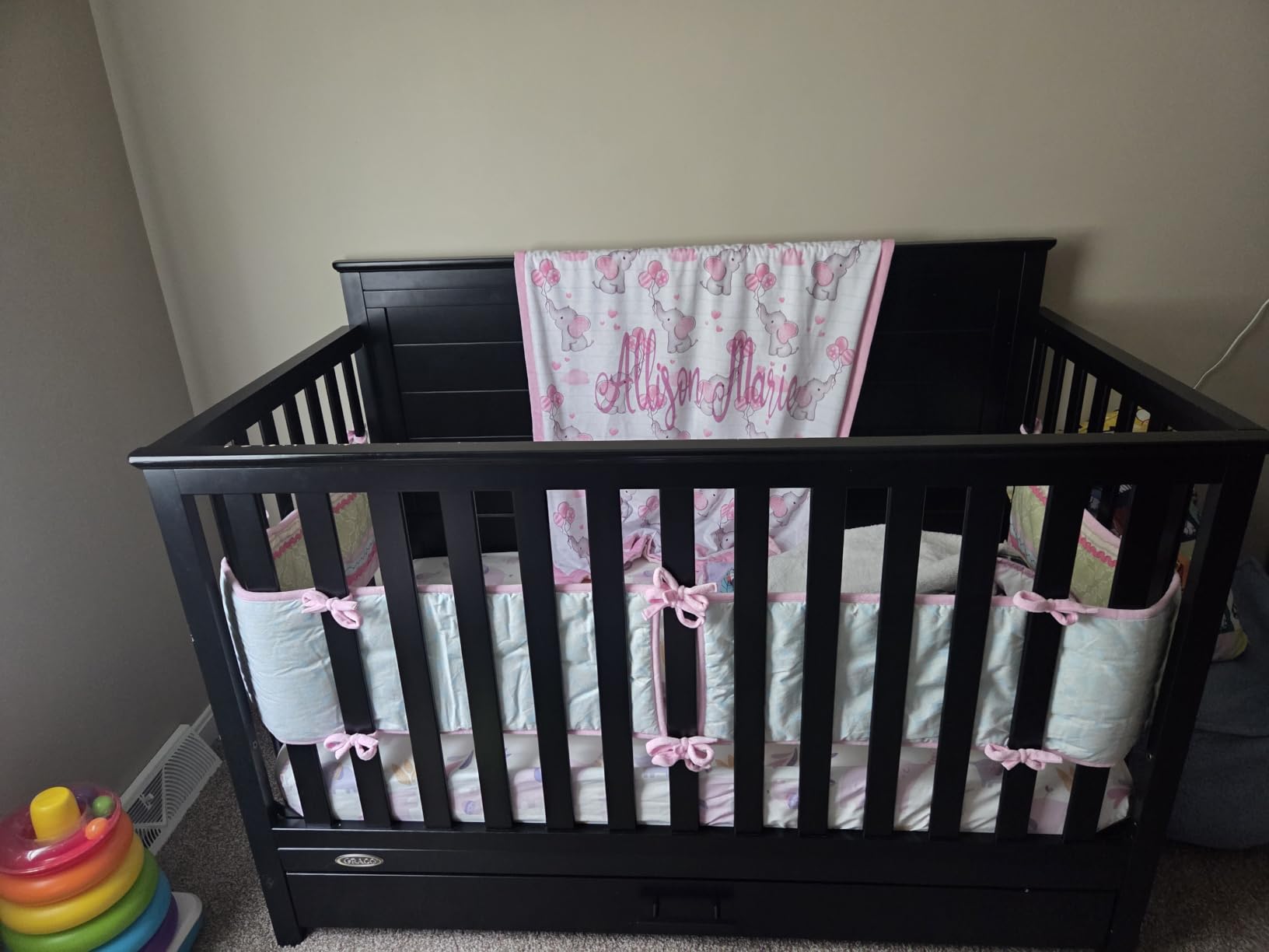 Graco Tristan 5-in-1 Convertible Crib with Drawer, Driftwood, GREENGUARD Gold Certified customer photo 1