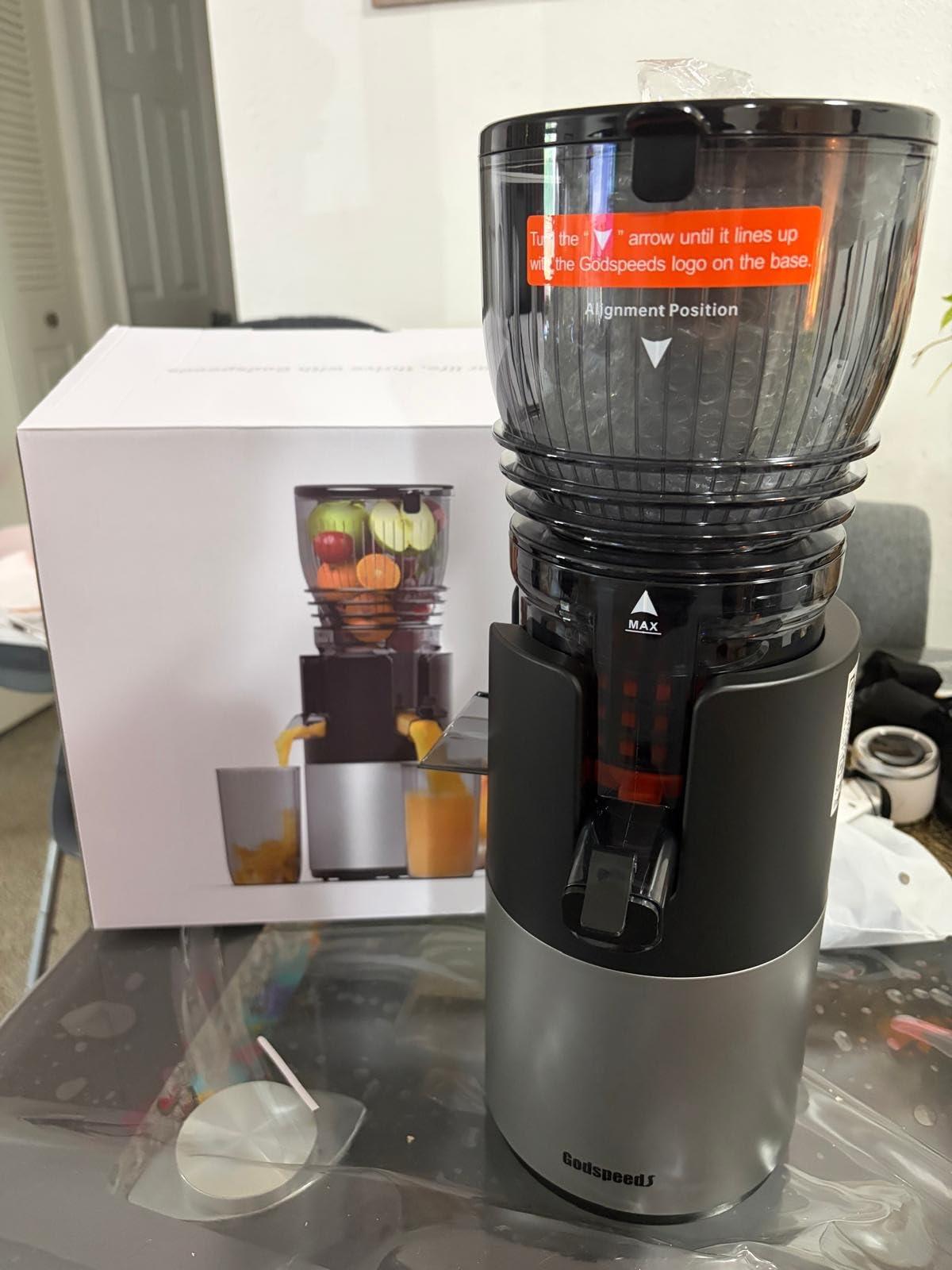 Godspeeds 6-inch Chute Cold Press Juicer Machine | Whole-fruit slow juicer cuts prep time & high juice yield & Quick-release parts for easy cleanup,10-year warranty customer photo 1