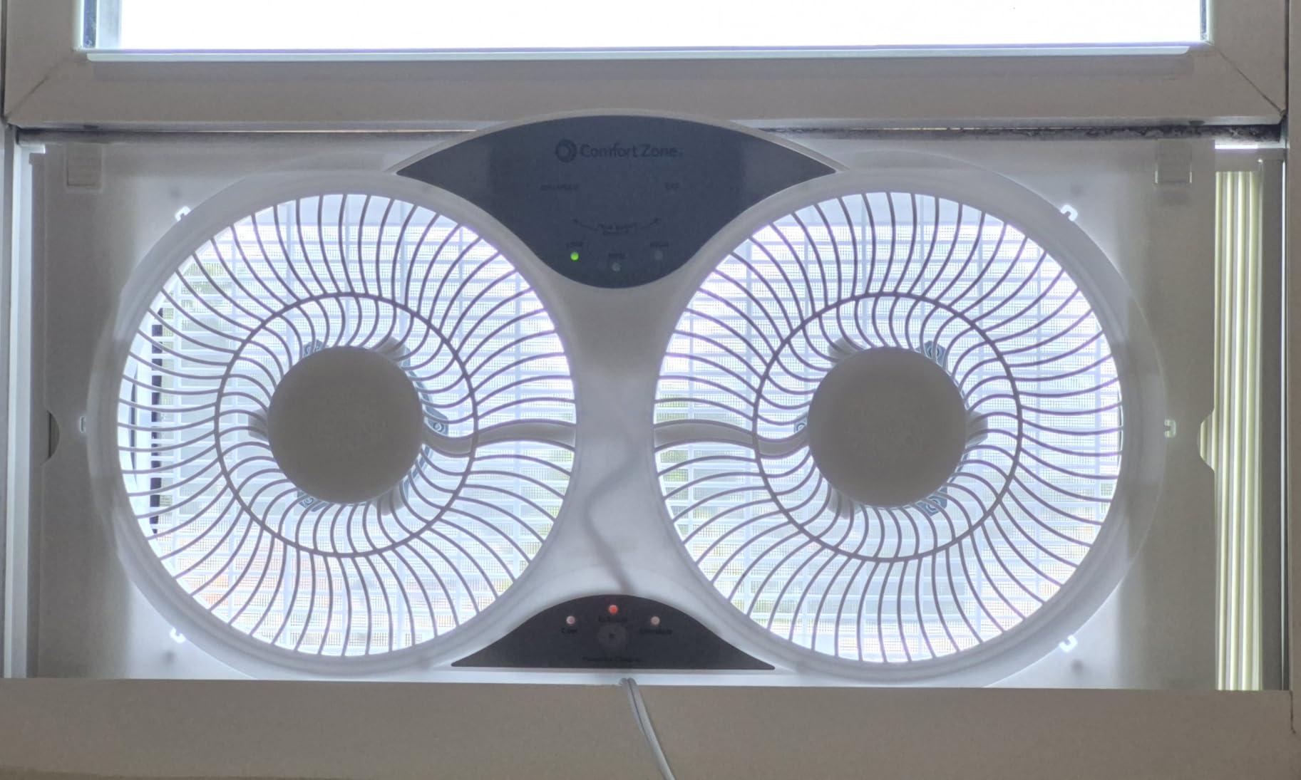 Comfort Zone 9-Inch Reversible Twin Window Fan with Remote Control - 3-Speed Dual Blade Fan with Exhaust, Cooling & Circulate Modes, Expandable Width 23.5