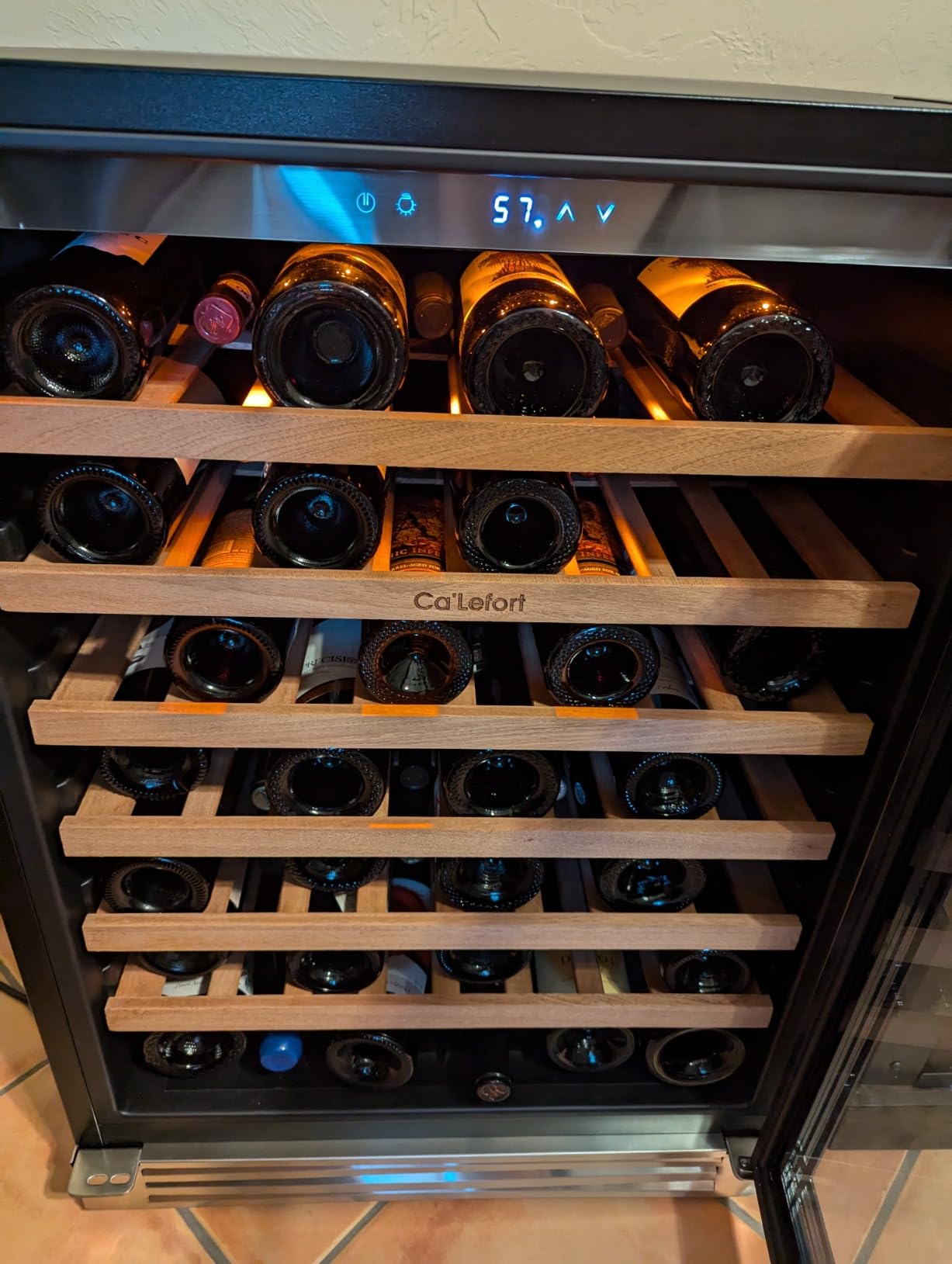 Ca'Lefort 24 Inch Wine and Beverage Refrigerator, 60 Can & 20 Bottle | 36-72°F Control, Adjustable Shelves, Glass Door & 3-Color LED, Automatic Defrost, Built-In or Under Counter for Home Bar customer photo 1