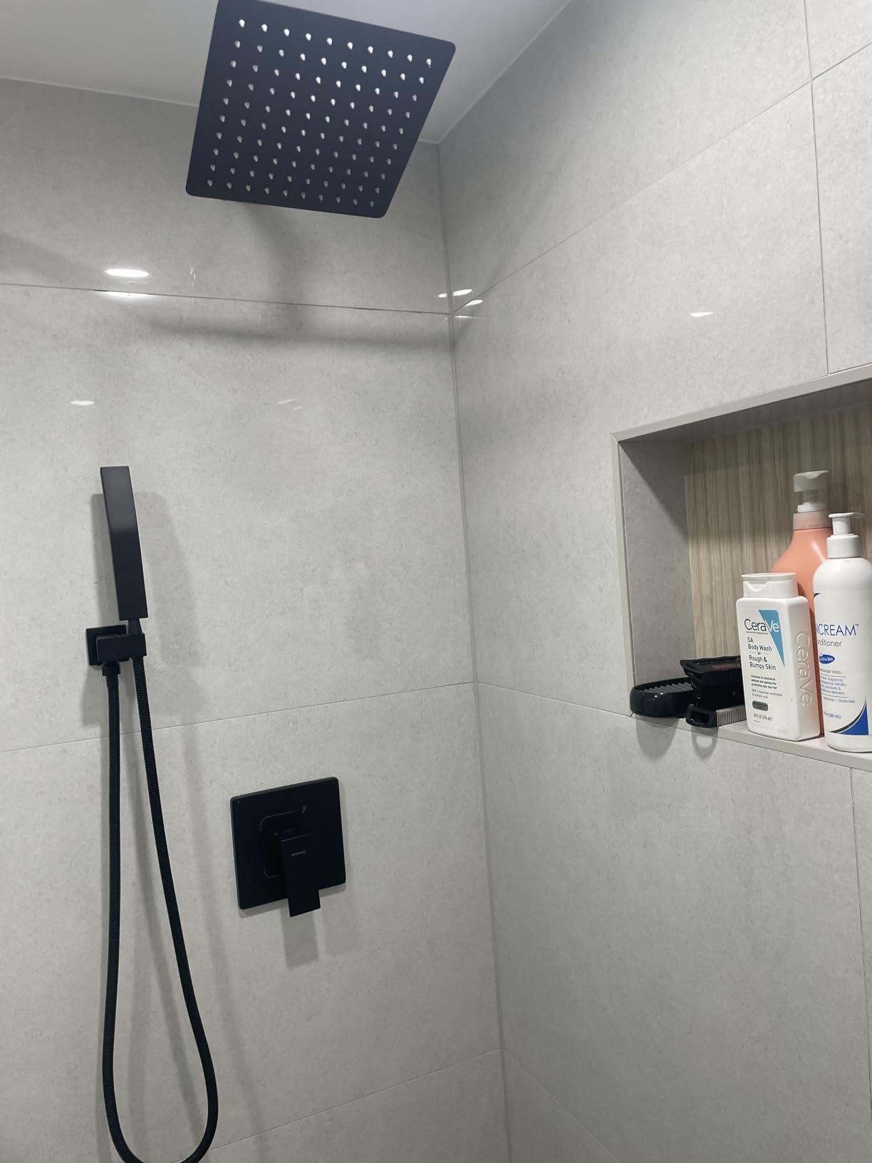 SR SUN RISE Shower System 10 Inch Rainfall Brass Valve Trim Kit, Matte Black customer photo 1