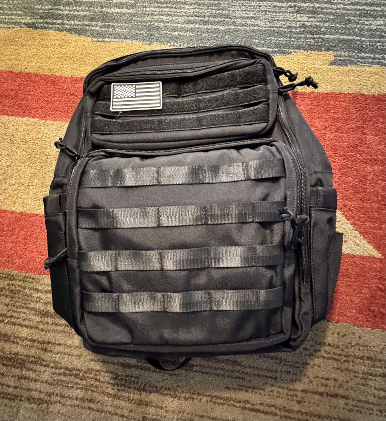 LORADI Large Dad Diaper Bag Backpack, Tactical Style, Black | Stroller Clips, Luggage Sleeve for Travel, Insulated Pockets customer photo 2