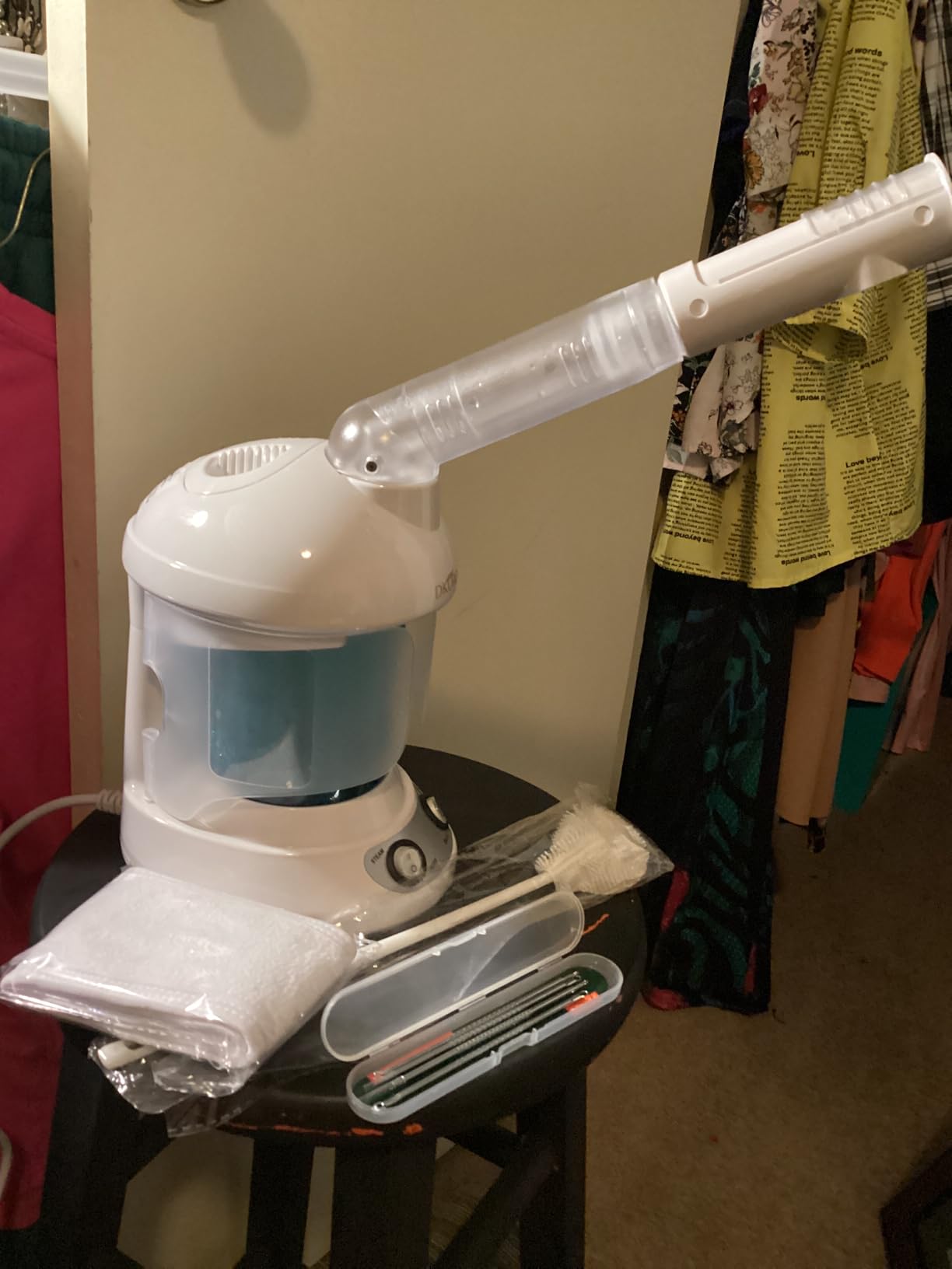 Facial Steamer with Extendable 360 Rotating Arm Blue | Nano Ionic Face Steamer for Facial Deep Cleaning, Portable Ozone Steamer, Humidifier for Home Salon Spa or Personal Care customer photo 1