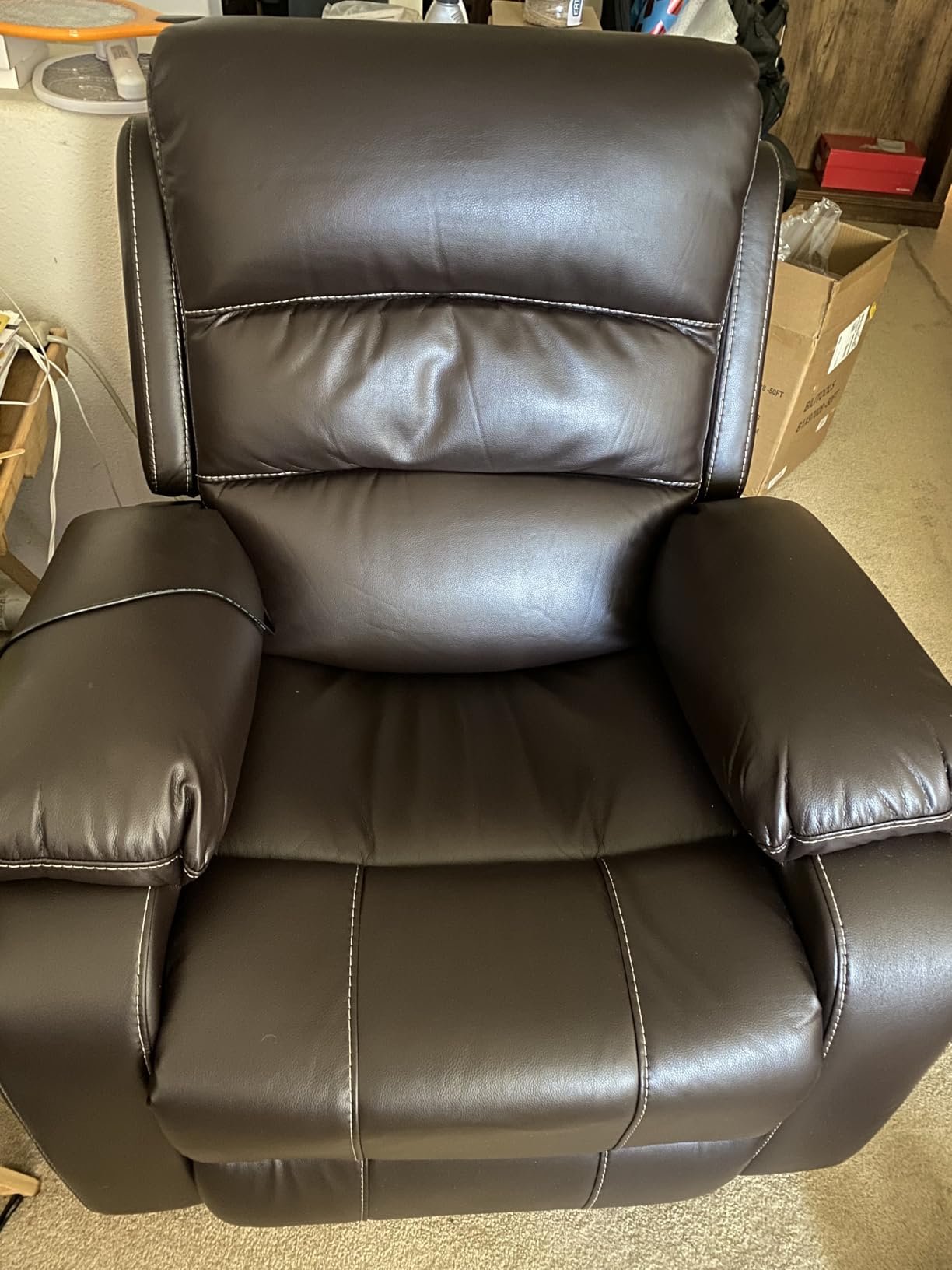 EONIX Dual Motor Zero Clearance Wall Hugger Recliner, Cream White | Adjustable power headrest, breathable upholstery, USB and USB-C ports for compact rooms and RVs customer photo 2