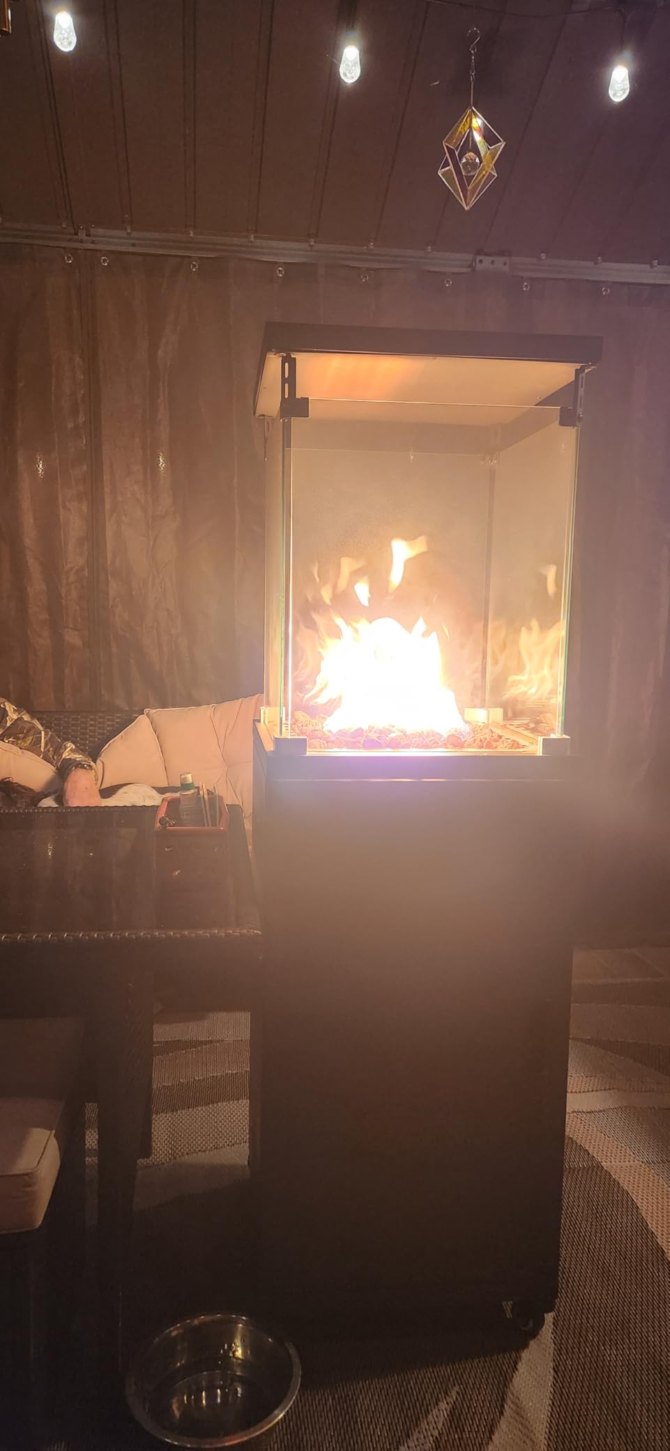 Pamapic 41,000 BTU Propane Patio Heater with Wheels & Cover, CSA Certified Outdoor Heater with Lockable Wheels for Backyard, Balcony, Garden, Weather Resistant (Ink) customer photo 1