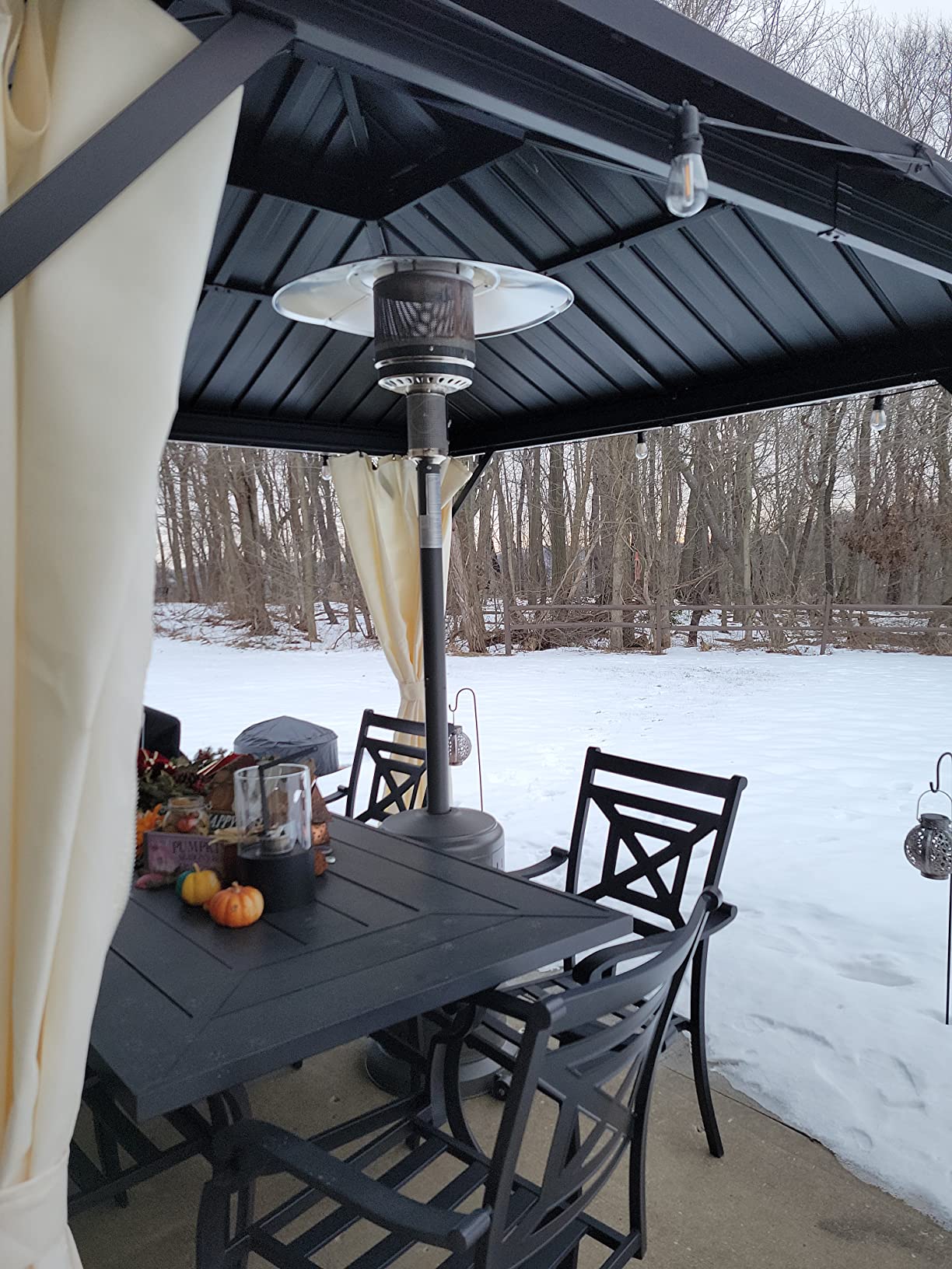 Pamapic 41,000 BTU Propane Patio Heater with Wheels & Cover, CSA Certified Outdoor Heater with Lockable Wheels for Backyard, Balcony, Garden, Weather Resistant (Ink) customer photo 2
