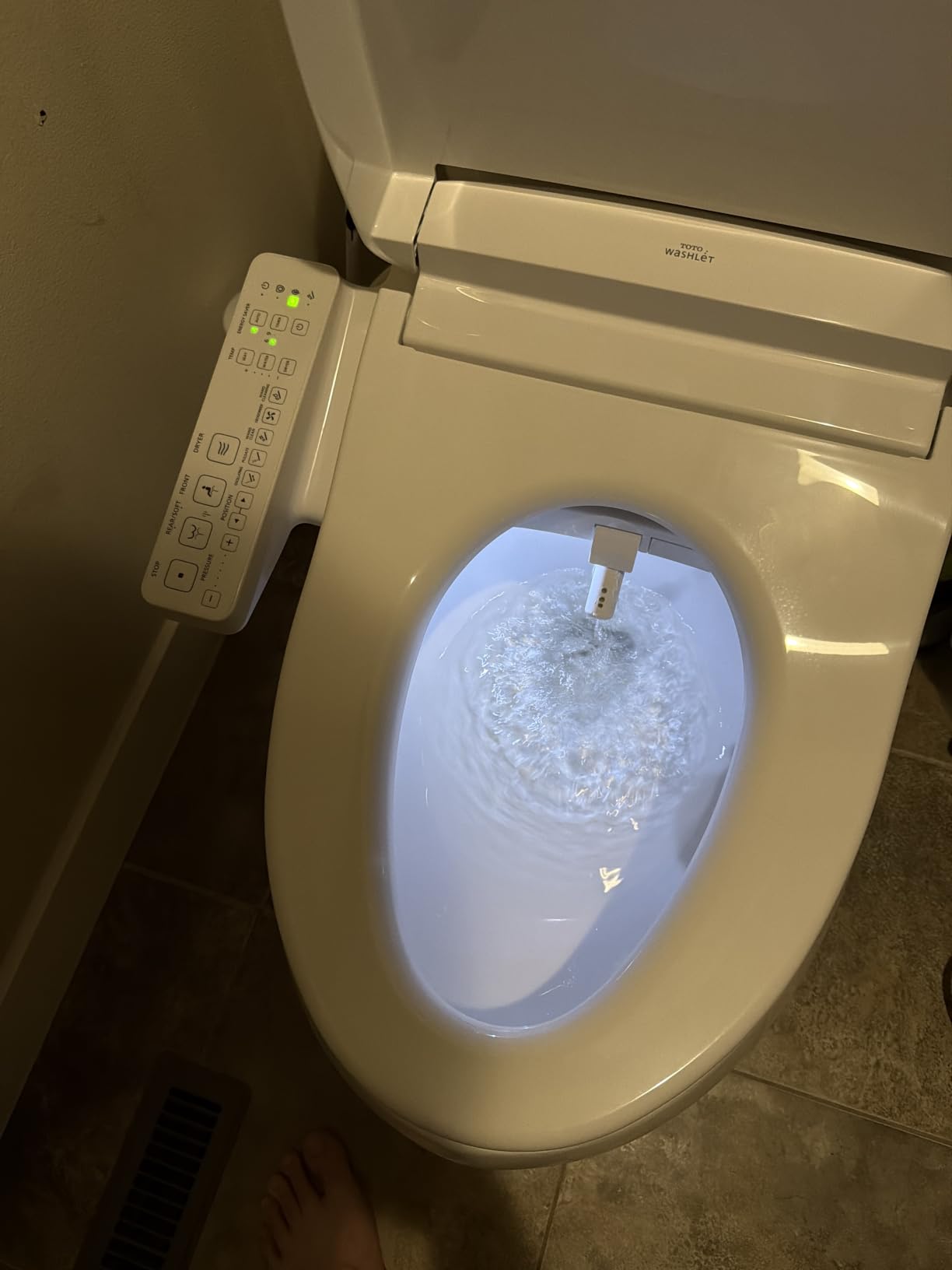 TOTO WASHLET S2 Electronic Bidet Toilet Seat with Instantaneous Water Heating, PREMIST and EWATER+ Wand Cleaning, Elongated, Cotton White - SW3346#01 customer photo 2