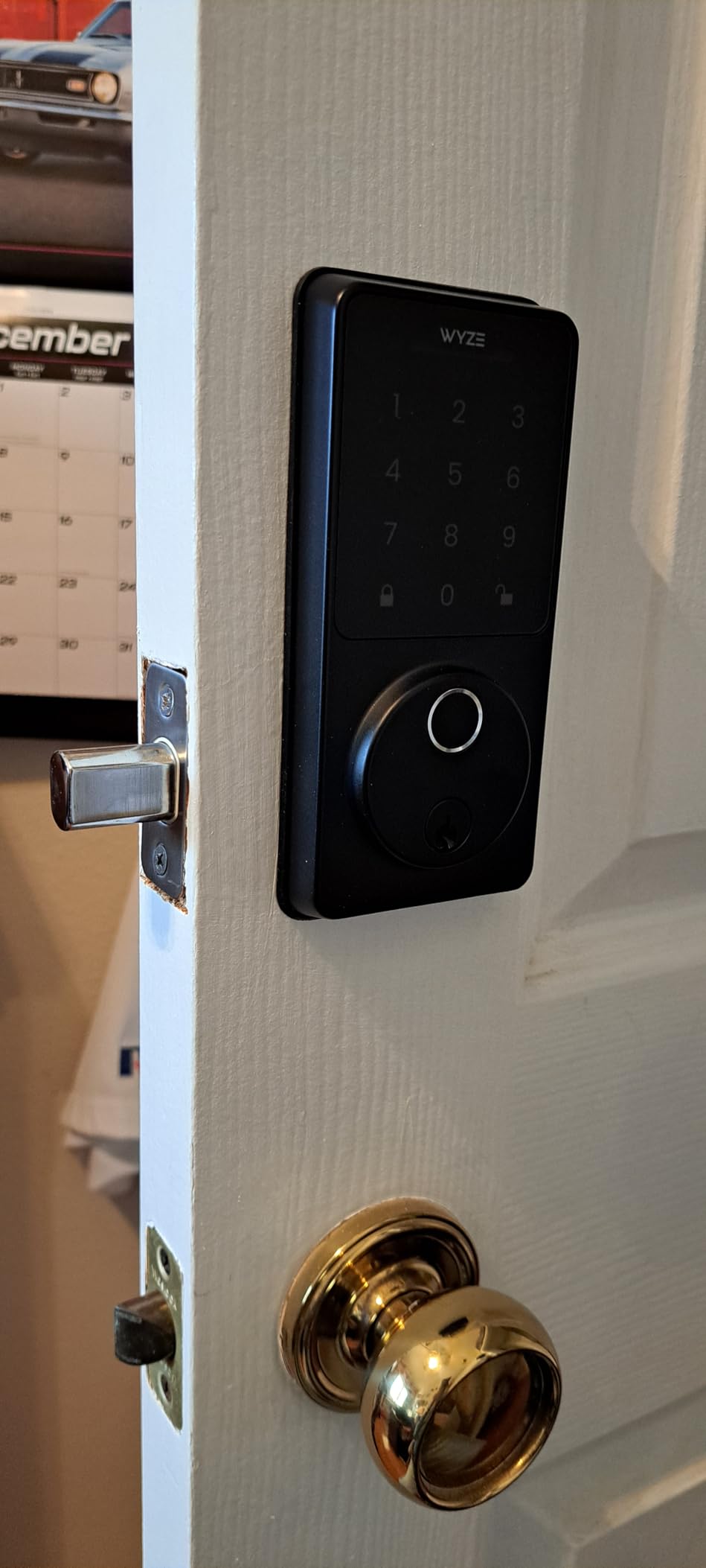 Wyze Auto-Lock Bolt v2, Fingerprint Keyless Entry Smart Lock, AI Learning Scanner with Wi-Fi Front Door Lock Deadbolt, Auto-Lock, 8 Months Battery, BHMA2, IP53, Anti-Peep Keypad, Backup Keys customer photo 1