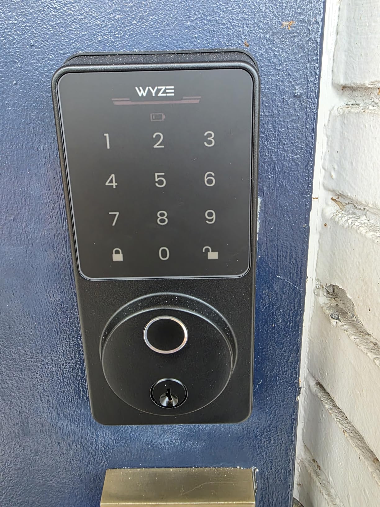 Wyze Auto-Lock Bolt v2, Fingerprint Keyless Entry Smart Lock, AI Learning Scanner with Wi-Fi Front Door Lock Deadbolt, Auto-Lock, 8 Months Battery, BHMA2, IP53, Anti-Peep Keypad, Backup Keys customer photo 2