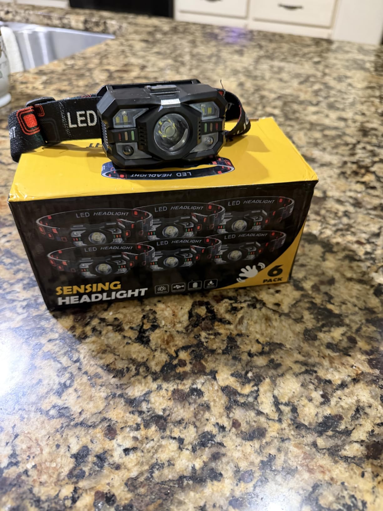 Headlamp Rechargeable 6Pack, 3000 Lumen Ultra-Light Bright Headlamp Flashlight with White Red Light, LED Headlight Motion Sensor, 5+5 Mode for Outdoor Camping Fishing Running Hiking customer photo 1