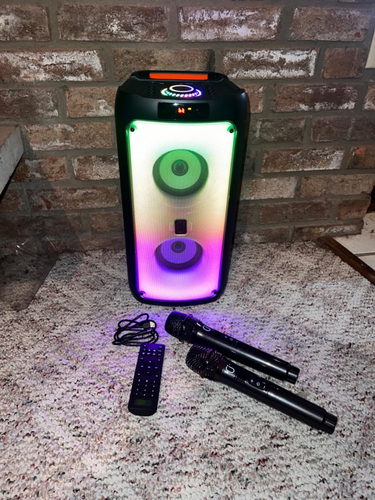 HWWR Karaoke Machine for Adults, Big Party Speaker with 500W Peak Power, Wireless PA System with Dual 8