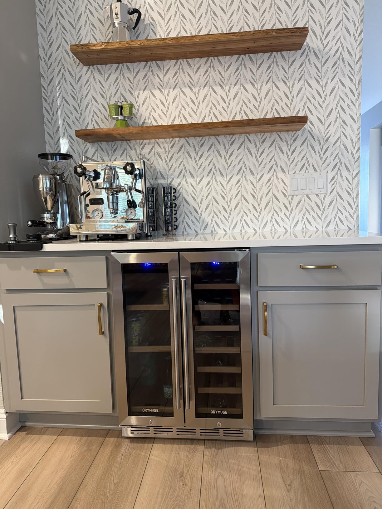 ORYMUSE 24 Inch Wine Cooler Refrigerator, 52 Bottle Dual Zone Wine Fridge with Stainless Steel Glass Door, Adjustable Shelves, Upgraded Compressor, Built-In Freestanding for Home, Bar, Kitchen customer photo 2