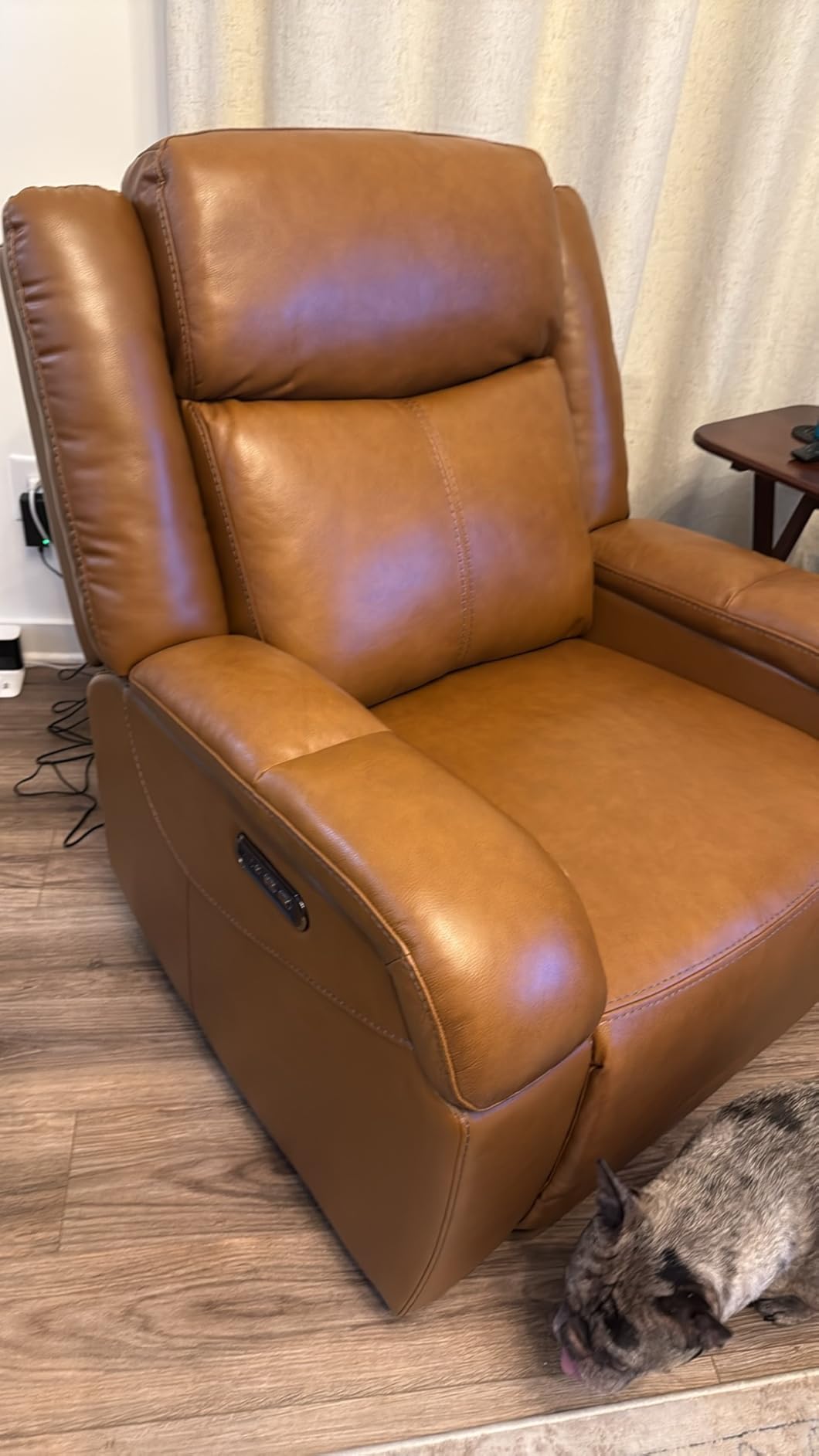 Watson & Whitely Genuine Leather Power Recliner, Cafe | Recliner Chair for Adults, Power Headrest, USB/Type-C Charging Ports, Electric Reclining Sofa Chair for Living Room, RV customer photo 1