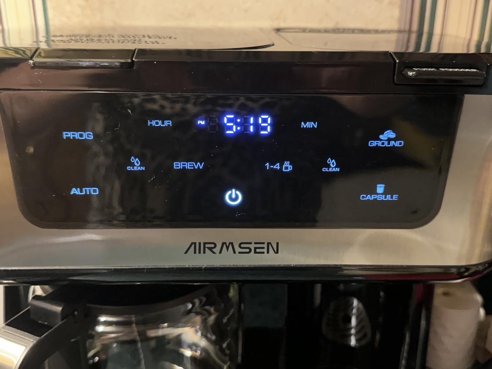 AIRMSEN 12-Cup Programmable Duo Coffee Maker - Single Serve Machine for K-Cup Pods & Ground, 1000W Fast Brew, Delay Start, 2H Keep Warm, Touchscreen, 60oz Tank, Glass Carafe - Home & Office (Black) customer photo 2