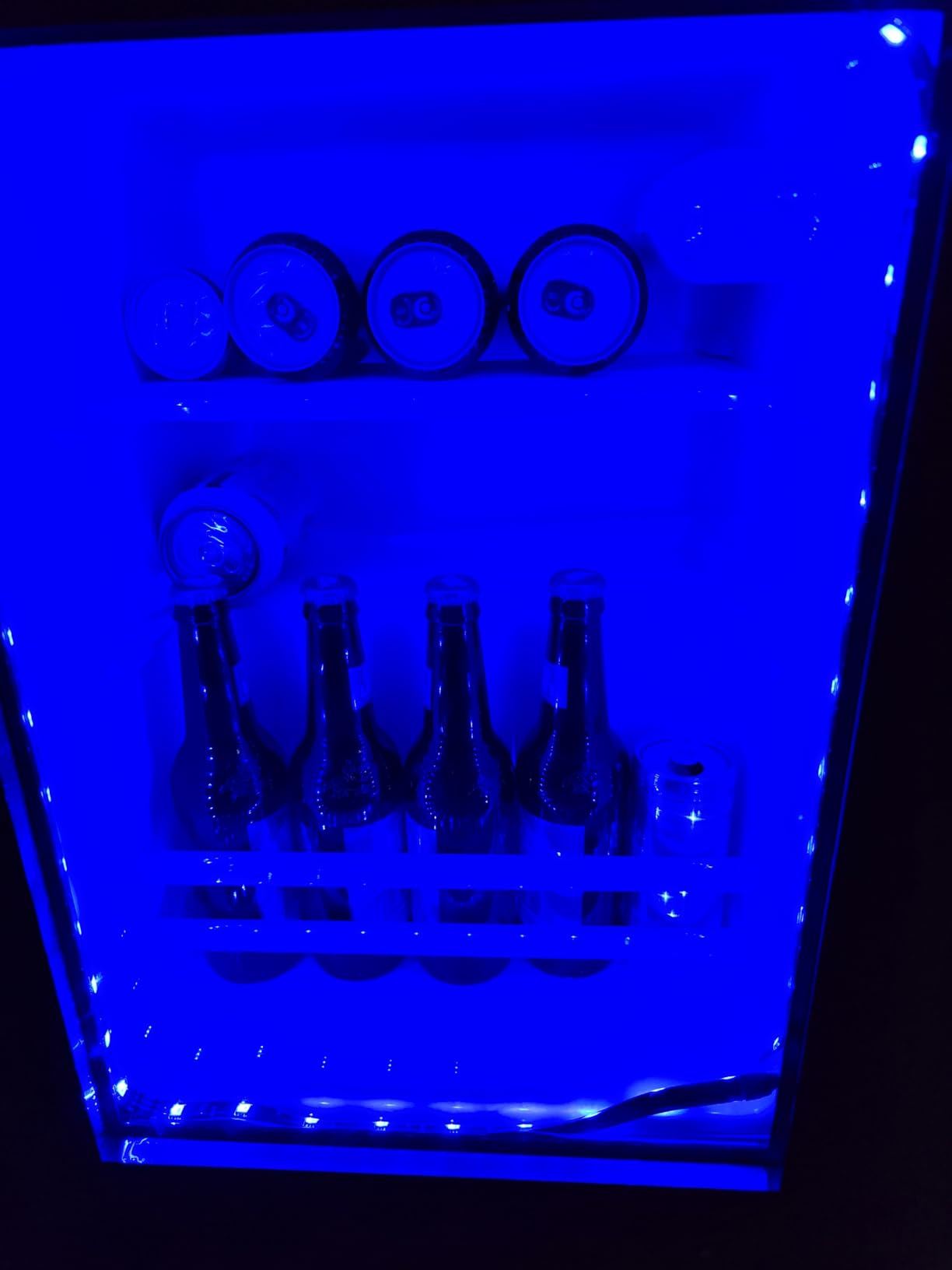 BROTTAR Large Coffee Bar Cabinet with Fridge (Fridge Included) | Liquor Wine Bar Cabinet with LED Lights, Glass Holder, Wine Rack, Human Body Sensor, Buffet Sideboard for Home, Black customer photo 1