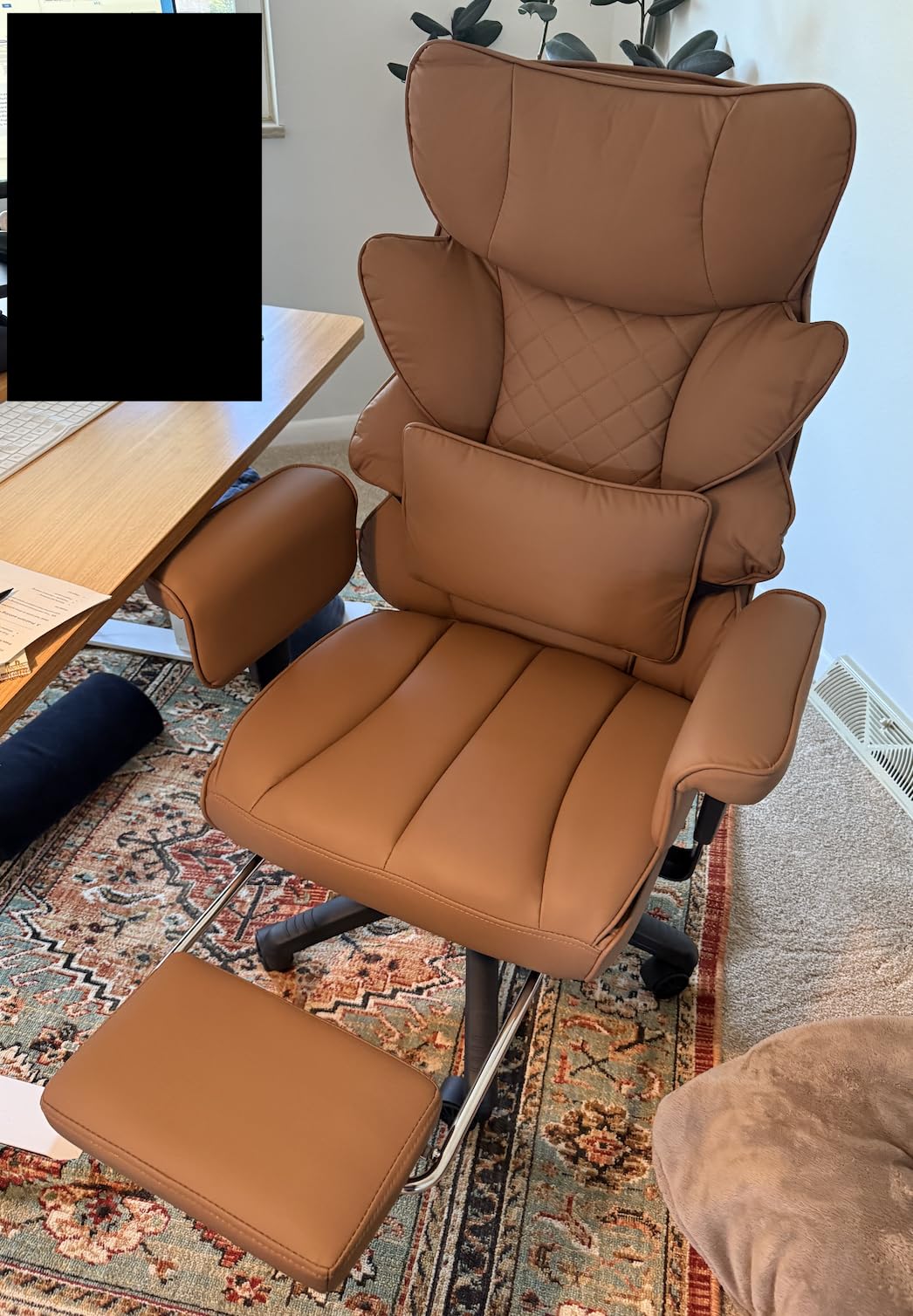 Dowinx Big and Tall Office Chair with Pocket Spring Cushion, High Back Computer Gaming Chairs with Adjustable Armrests, Executive Desk Chairs with Lumbar Support and Footrest customer photo 1