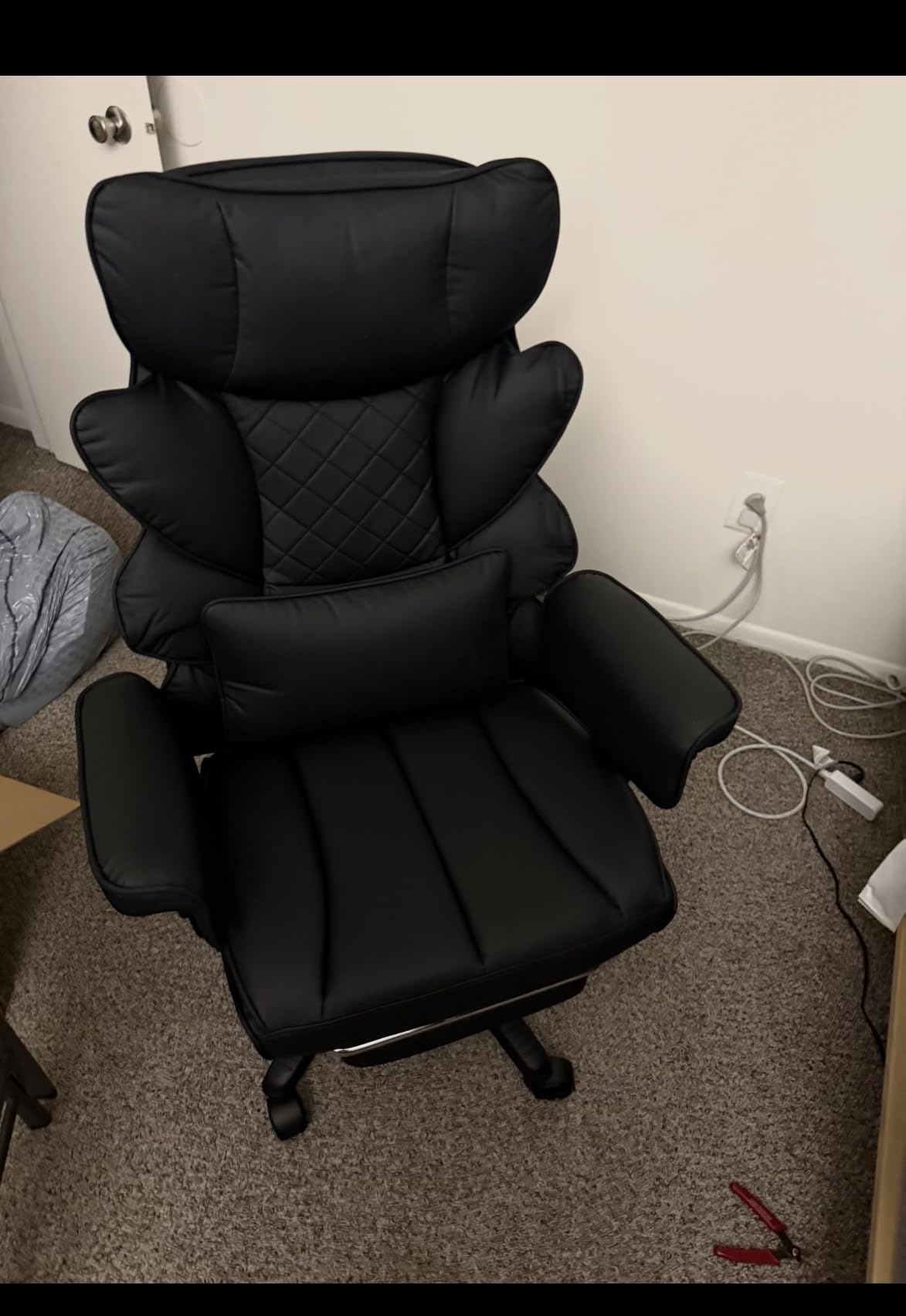 Dowinx Big and Tall Office Chair with Pocket Spring Cushion, High Back Computer Gaming Chairs with Adjustable Armrests, Executive Desk Chairs with Lumbar Support and Footrest customer photo 2
