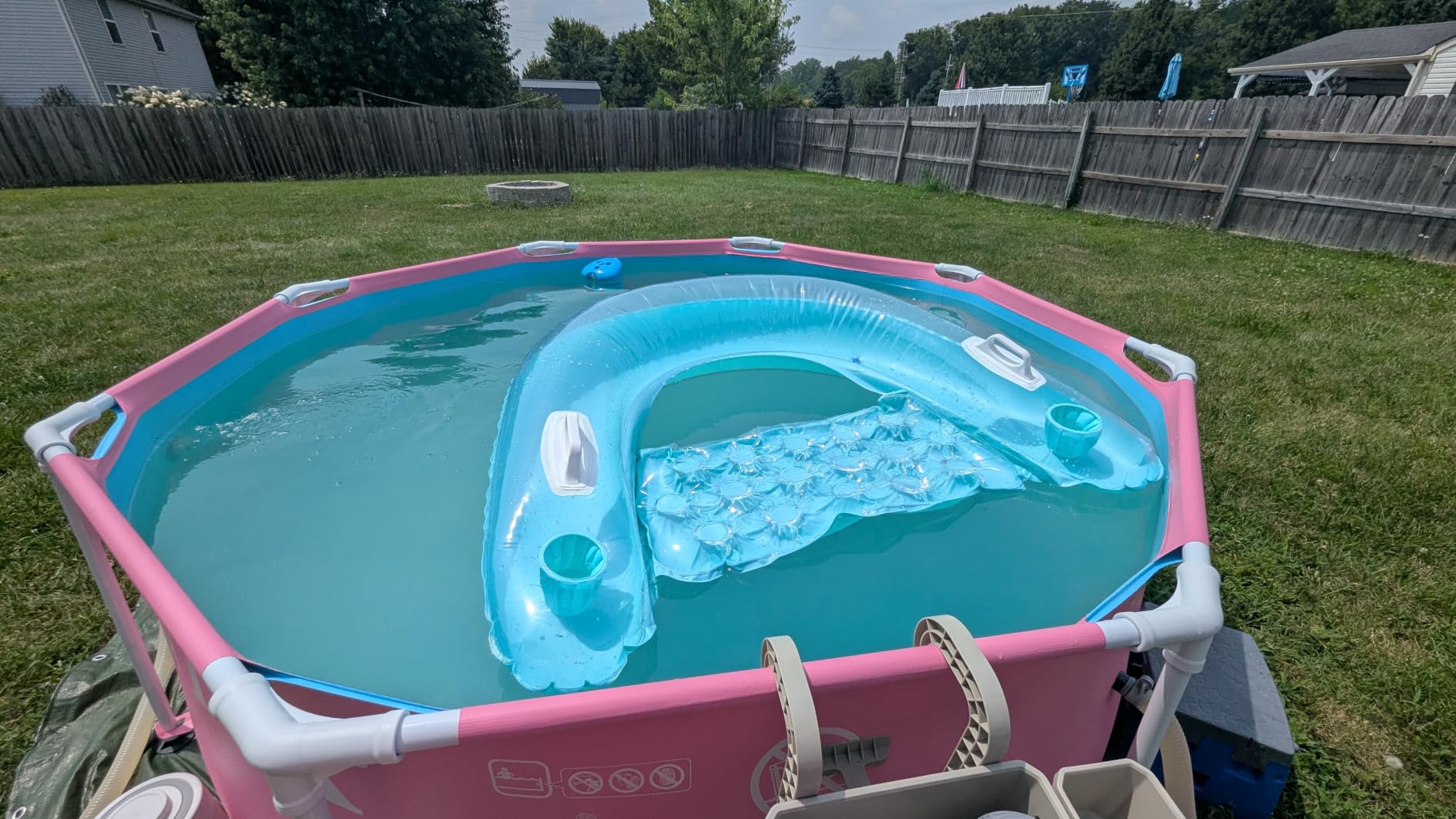 INTEX Metal Frame 8ft x 30in Round Above Ground Swimming Pool, Pink | 28290EP - Pool Only (Pump Not Included) customer photo 2