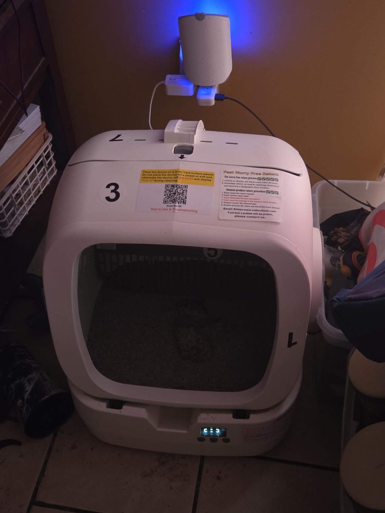 Mintakawa Automatic Cat Litter Box Self Cleaning - APP Control and Weight Monitoring - Ultra-Quiet, Suitable for Medium Cats and Kittens, Safe Anti-Pinch Litter Box - White customer photo 2