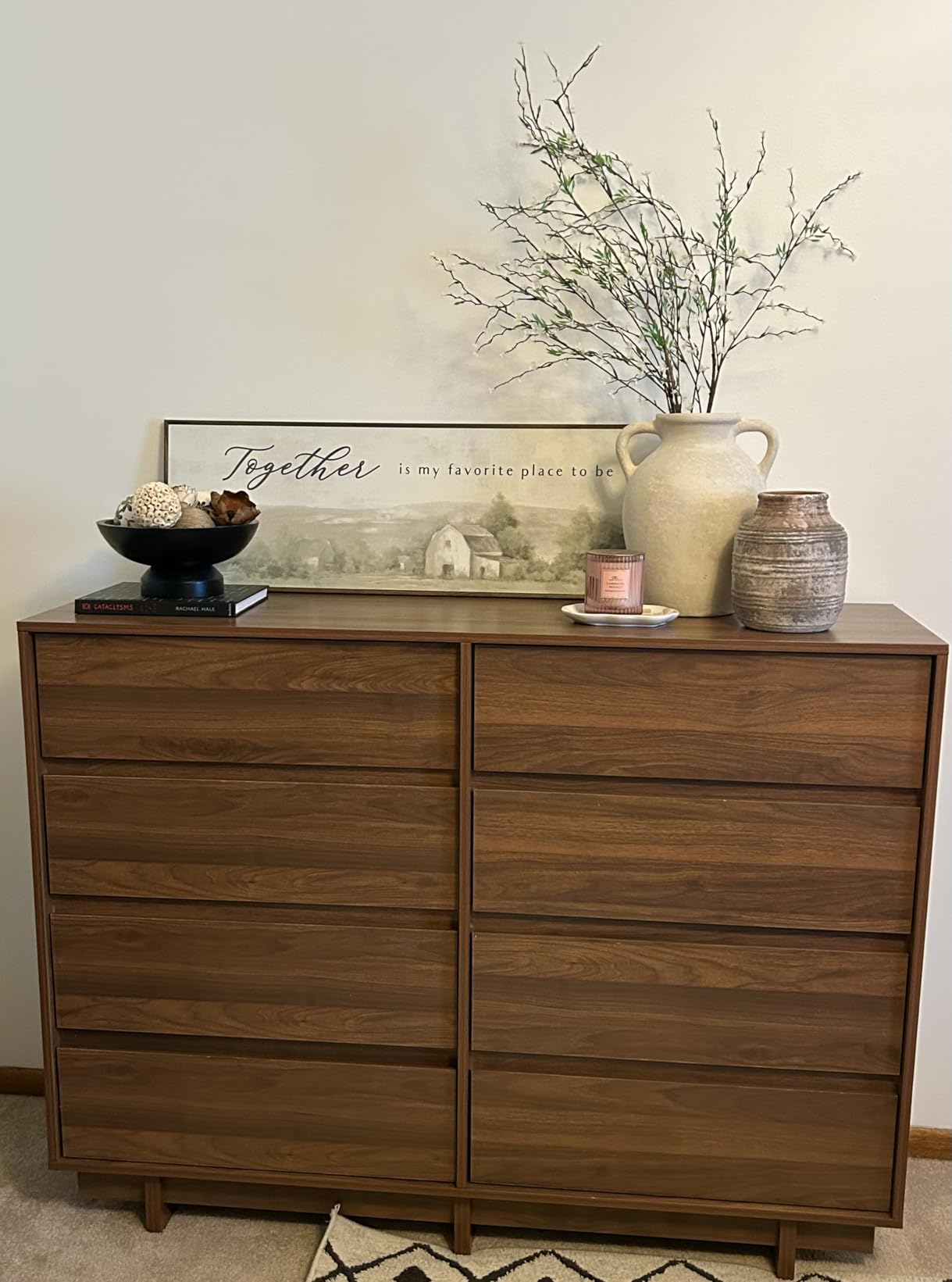 8 Drawer Walnut Dresser for Bedroom, 53