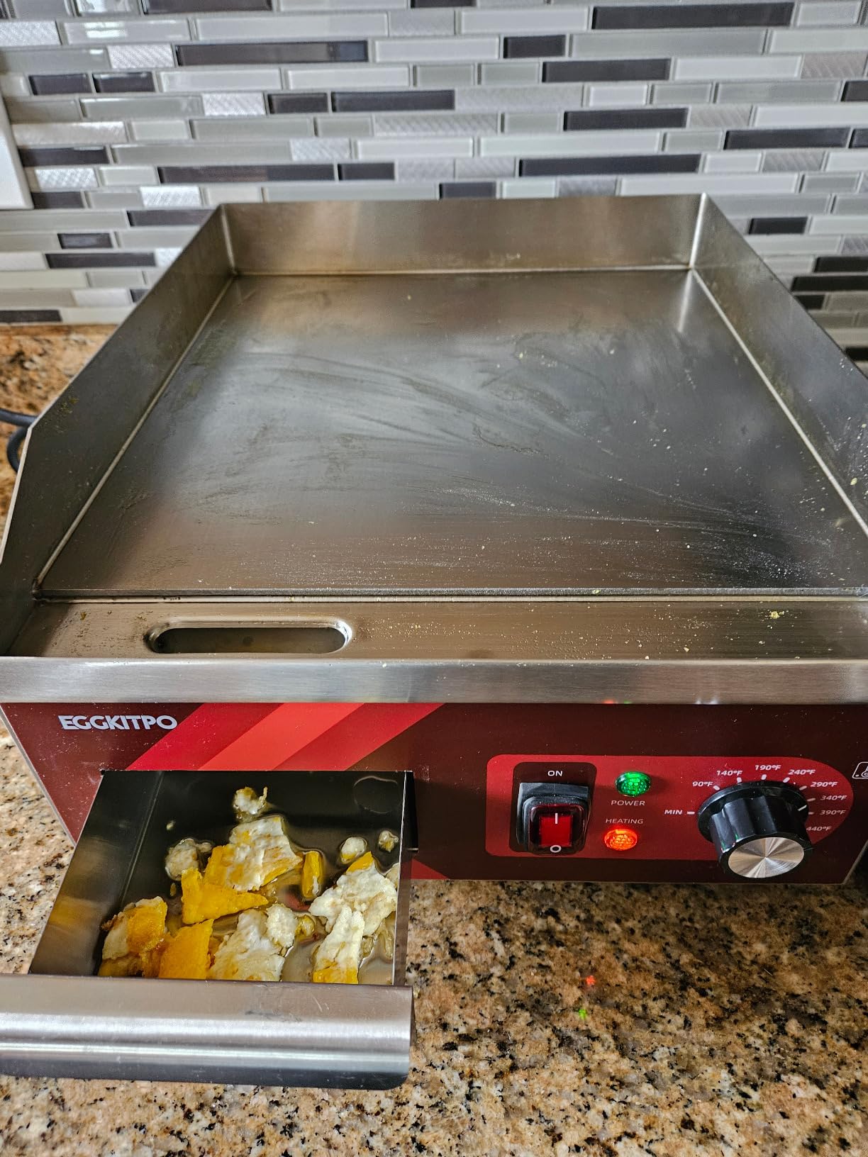 EGGKITPO 36 Inch CSA Certified Commercial Propane/Natural Gas Griddle Manual Controls 90,000 BTU Countertop Flat Top Grill Hot Plate with Independeent Knob 3 Burners Teppanyaki Grill for Restaurant customer photo 2