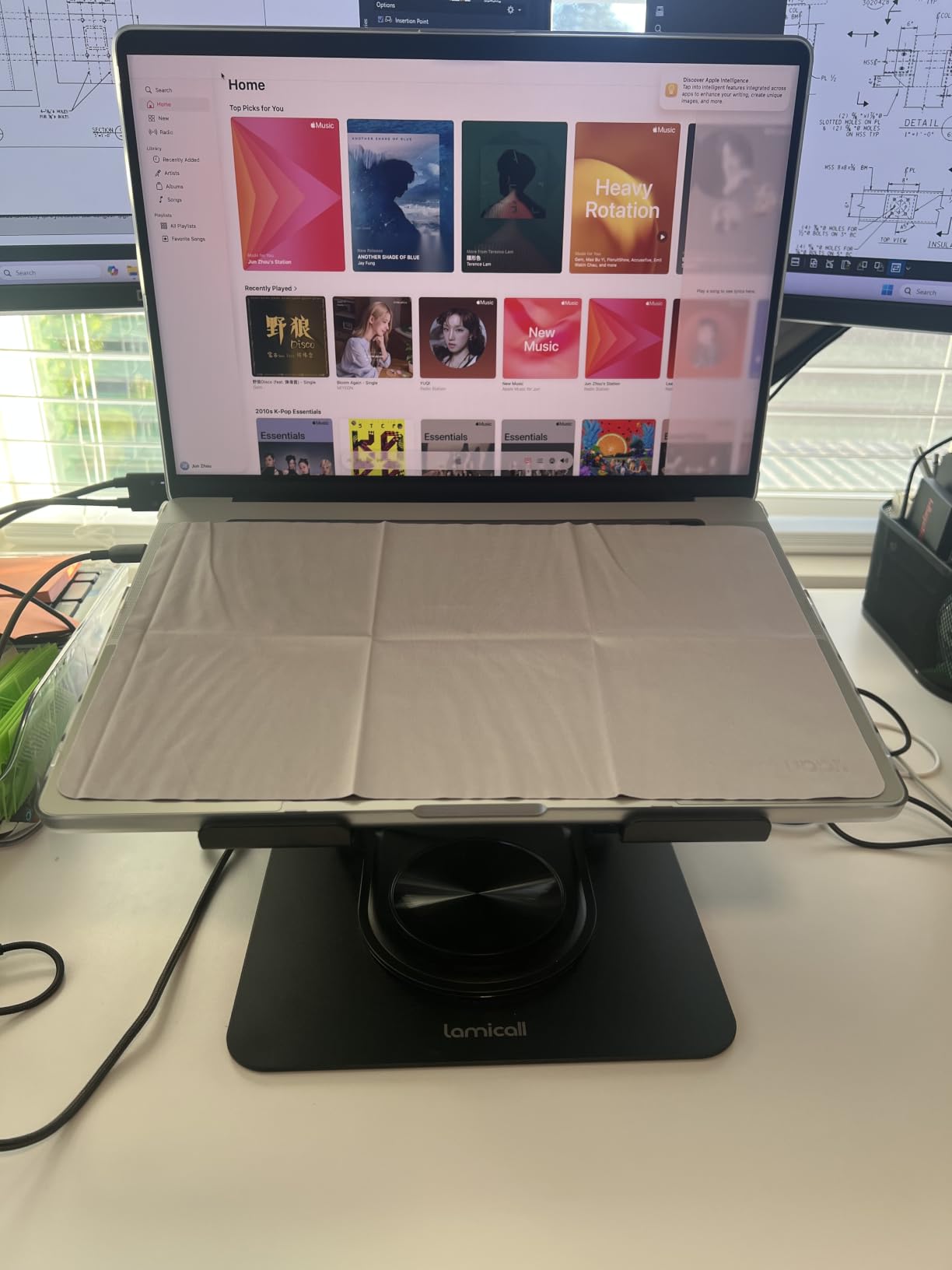 Lamicall Adjustable Laptop Stand for Desk 360 Degree Rotating Base for 10-17.3