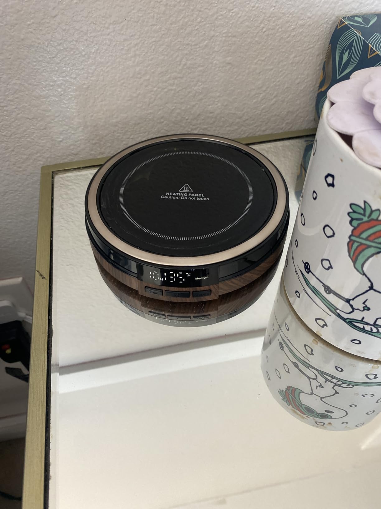 Coffee Mug Warmer for Desk, 50W, Cup Warmer 4 Temps & Timer - Wood customer photo 1