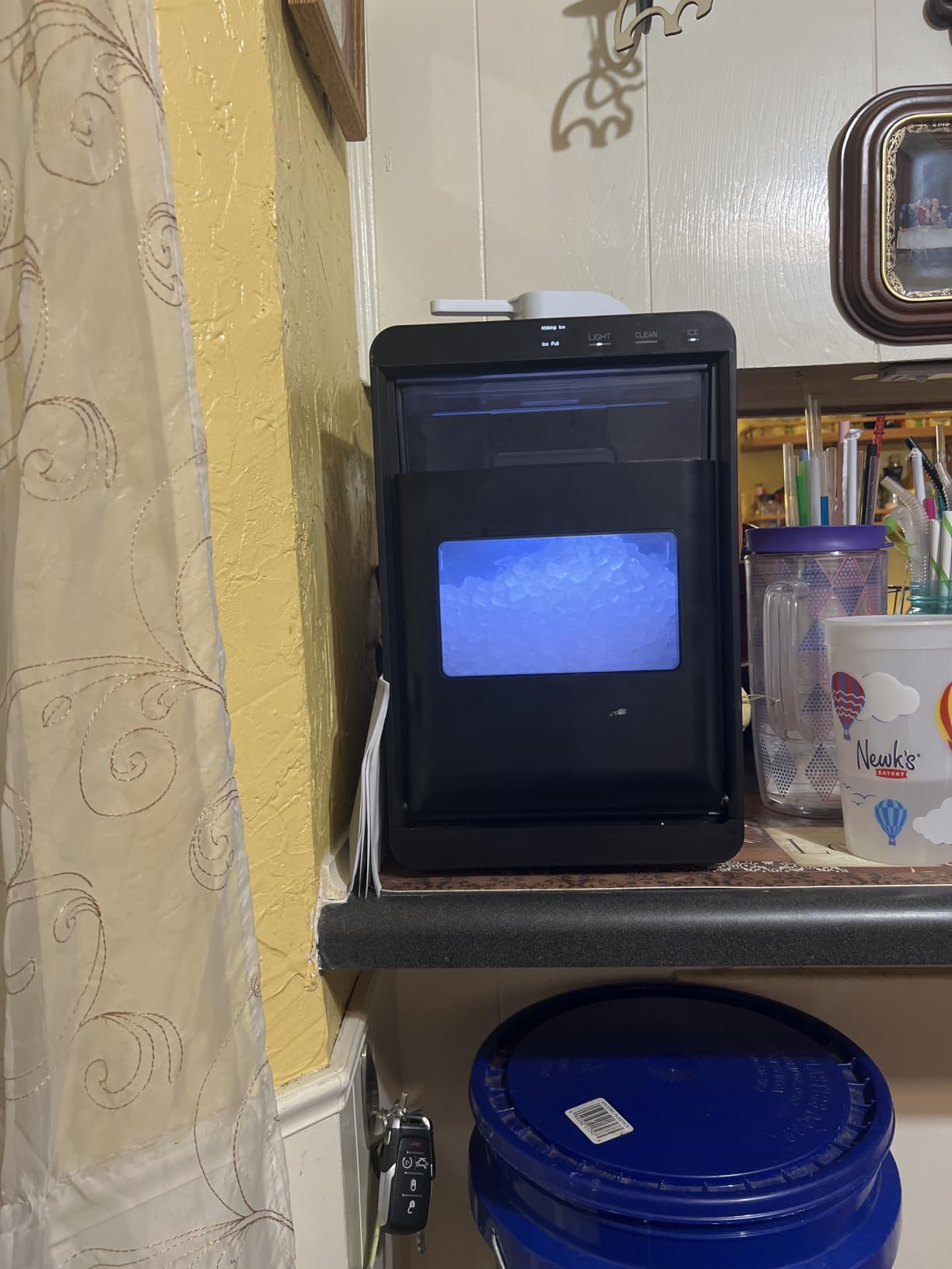 Antarctic Star Nugget Ice Maker Countertop 44Lb/Day LED Display Machine | 10-15min fast ice, 2 sizes, energy-save, portable, self-clean, 1.8L tank, 2.65Lbs storage, basket/scoop. Home/Bar/RV/Office. customer photo 1
