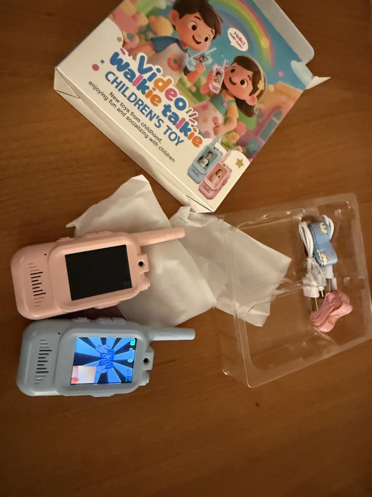 Kids Video Walkie Talkies, 2 Pack Long Range Toy Walkie-Talkie for Kids | Rechargeable, Outdoor Games Toys for Boys Girls Age 3-12, Indoor, Camping, Hiking, Travel, Christmas Birthday Gift (Blue/Pink) customer photo 1