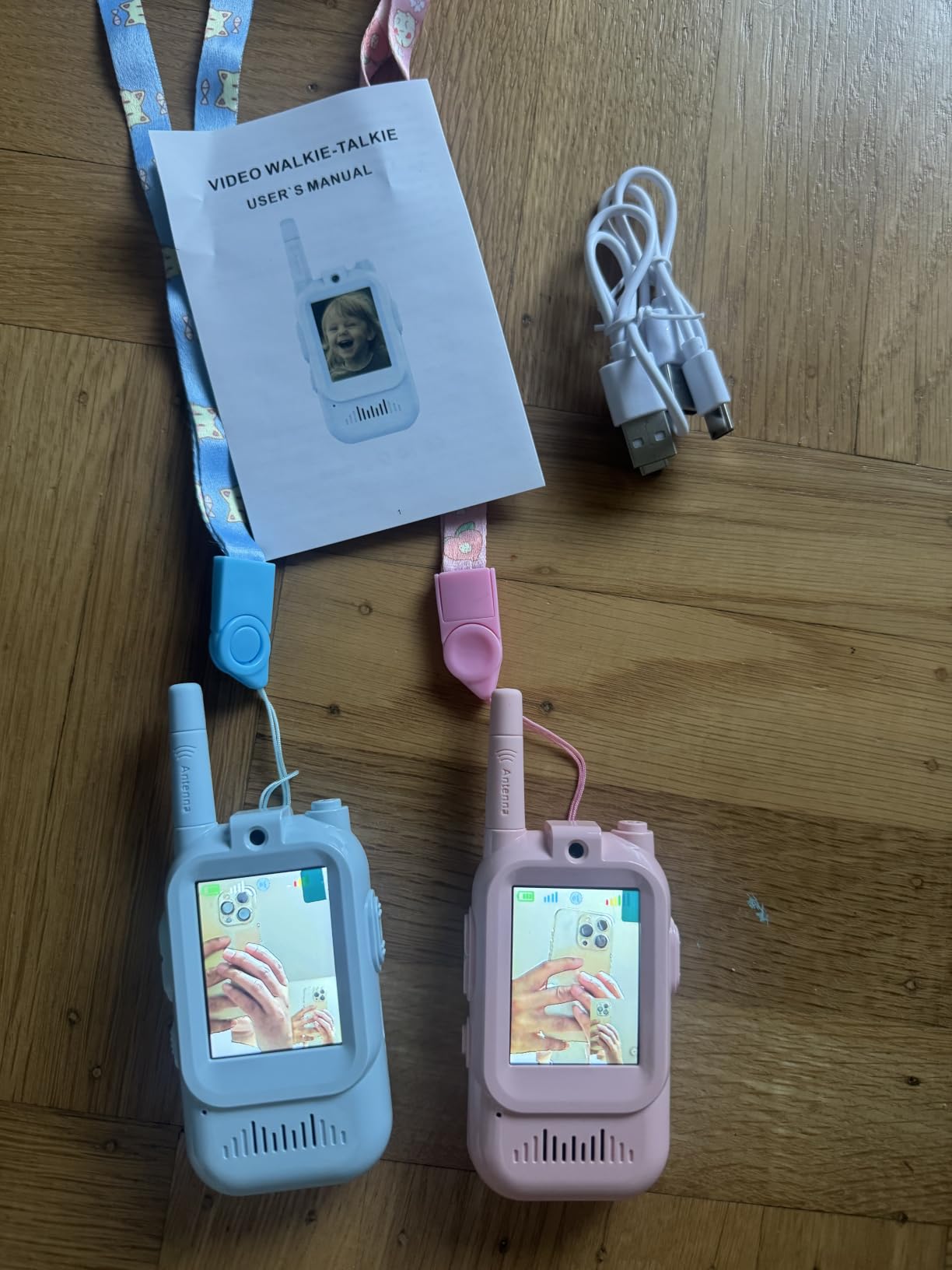 Kids Video Walkie Talkies, 2 Pack Long Range Toy Walkie-Talkie for Kids | Rechargeable, Outdoor Games Toys for Boys Girls Age 3-12, Indoor, Camping, Hiking, Travel, Christmas Birthday Gift (Blue/Pink) customer photo 2