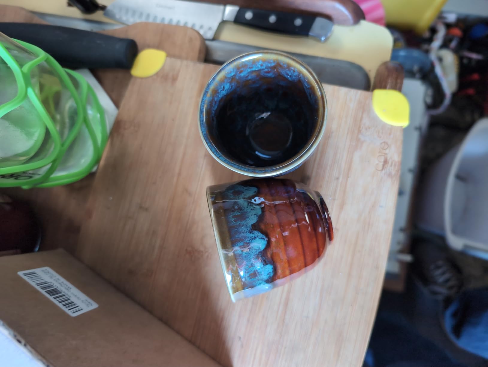 Ceramic Japanese Tea Cups, 5 oz Tea Cup, Asian Teacup, Teacups, Set of 2 (Peacock Tail, 2 pcs) customer photo 2