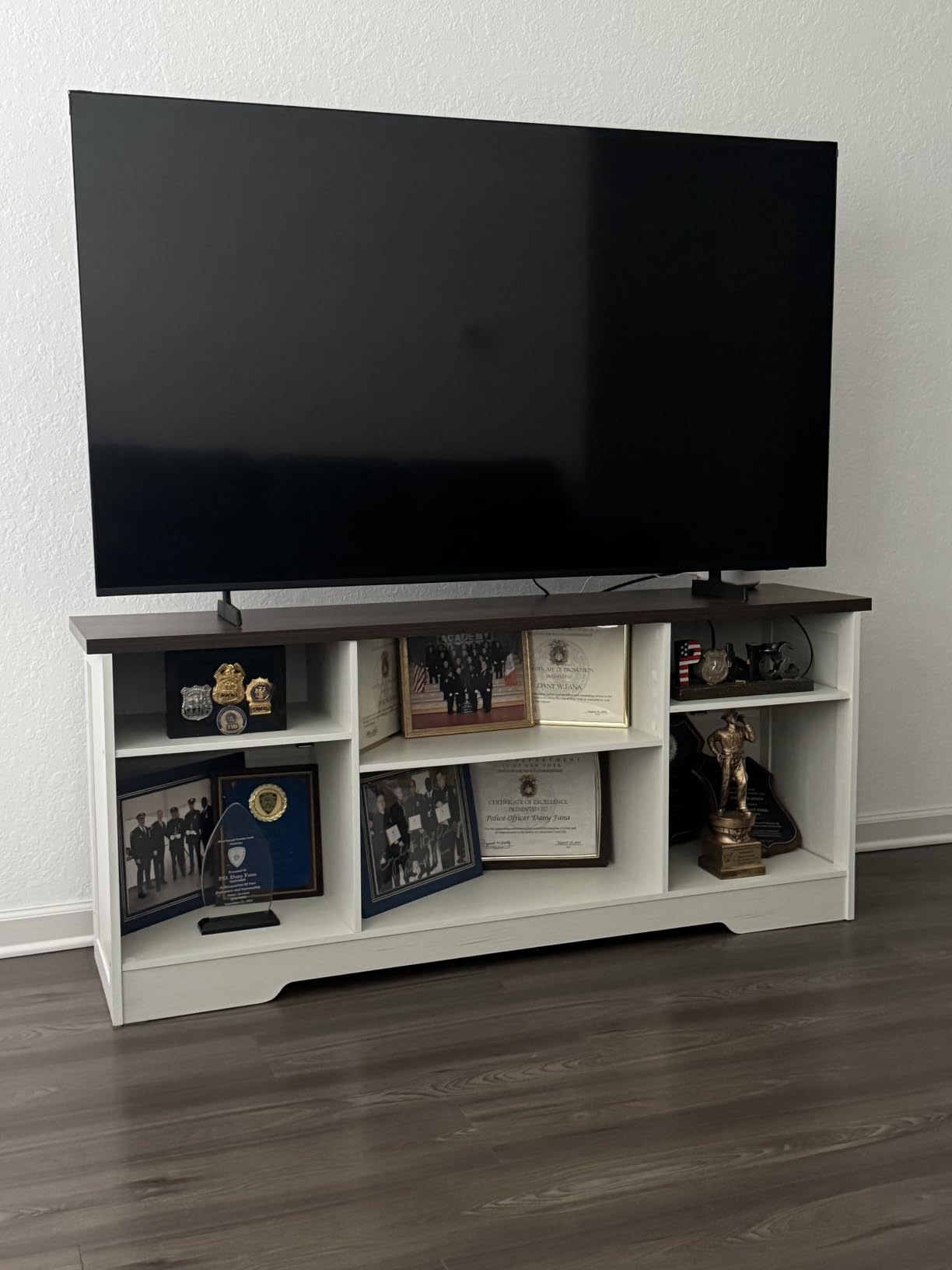 Casaottima TV Stand for 65 Inch TV, Entertainment Center with Power Outlet & LED Light, Storage Cabinets customer photo 1
