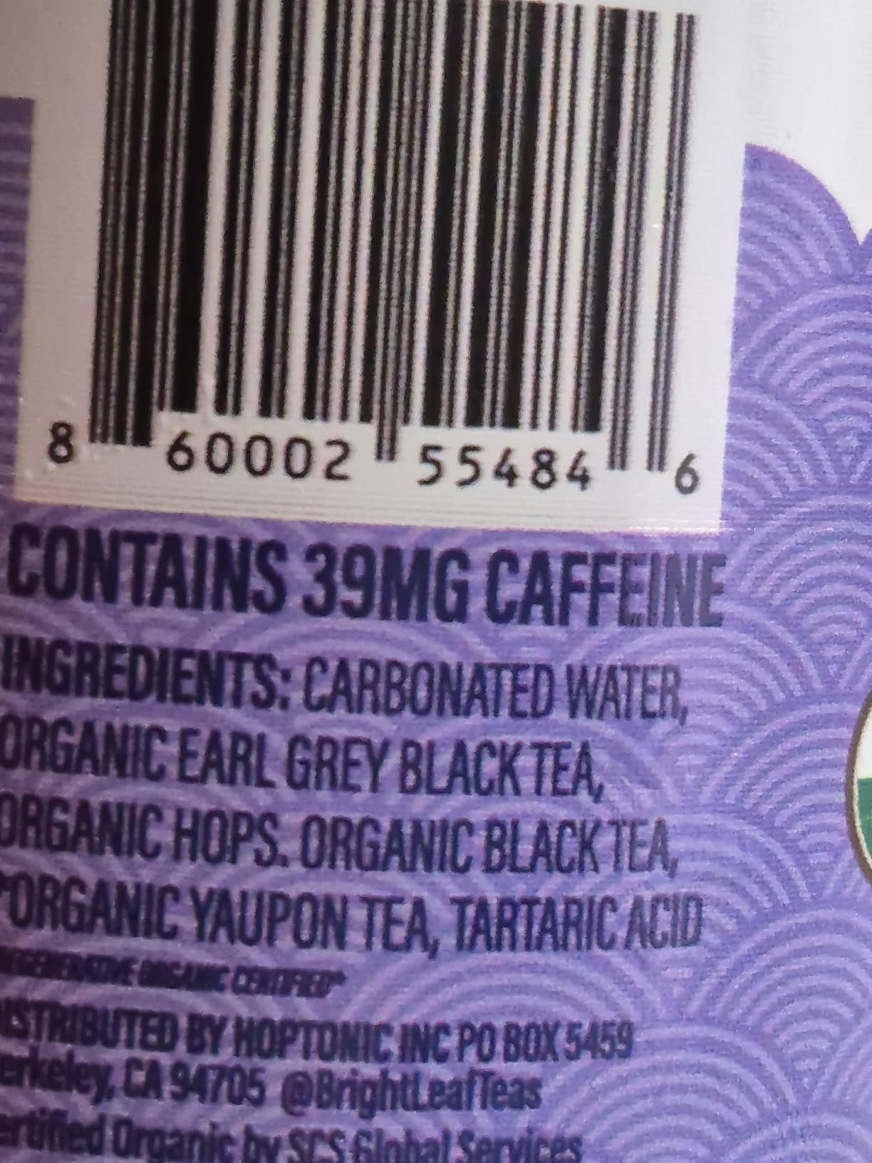 BrightLeaf Organic Sparkling Tea - Earl Grey Botanical Beverage - Zero Sugar, Lightly Caffeinated Flavored Sparkling Water & Alcohol Alternative for Focus & Energy, 12 Fl Oz Cans customer photo 2